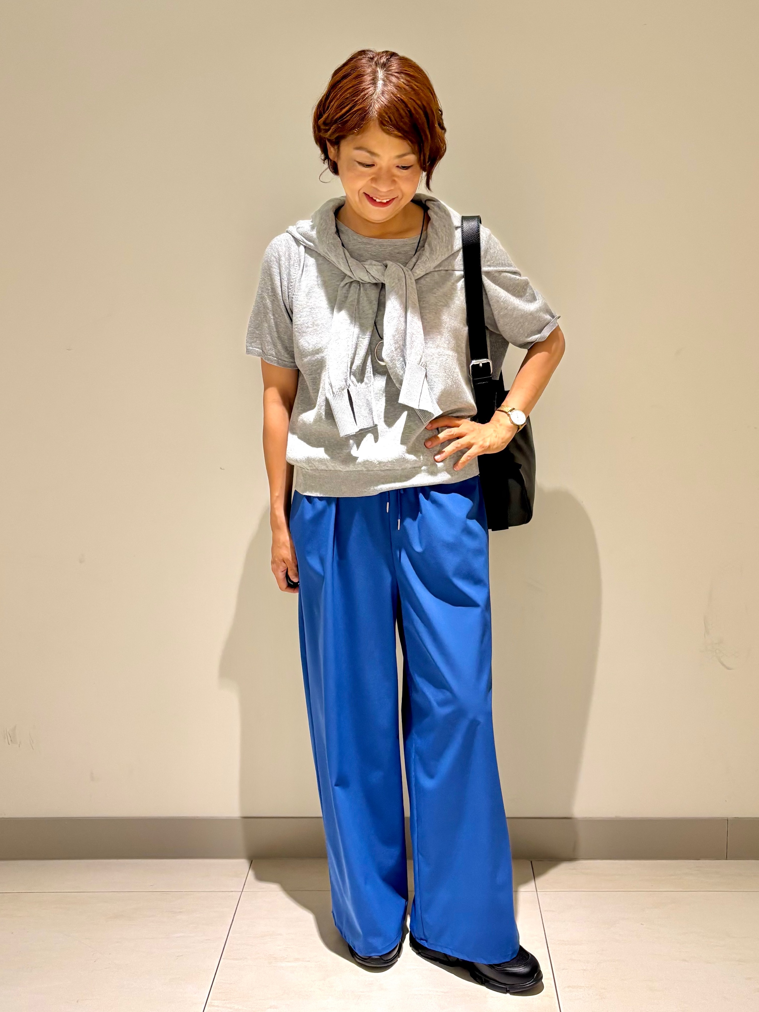 Haruさんの「Dessin｜【9色展開/接触冷感/UVカット】ドライタッチサマーニットT」を使ったコーディネート