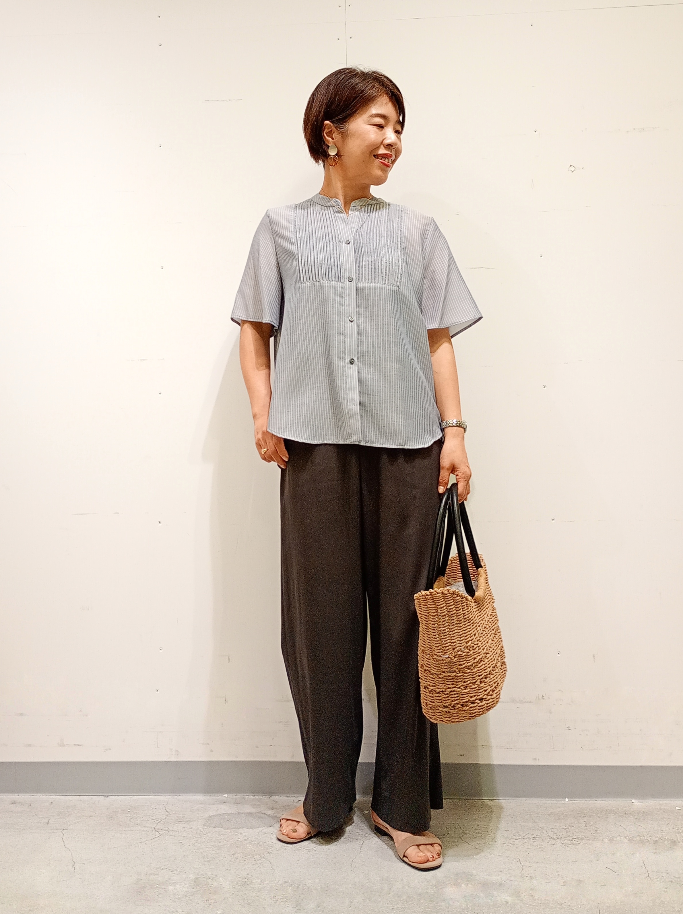 Kさんの「INDIVI｜【接触冷感/洗える】シアーシャンブレーピンタックブラウス」を使ったコーディネート