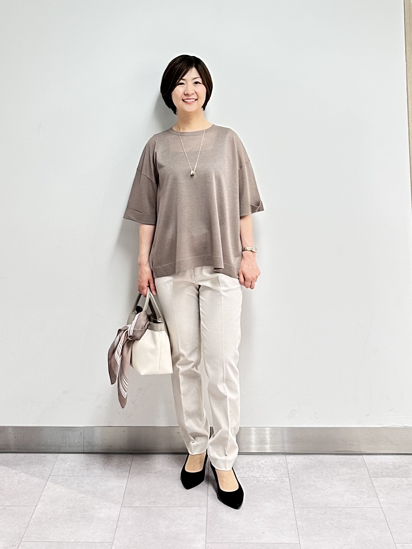 みなこさんの「UNTITLED｜【アンサンブル可/Tシャツ風/ゆったり】リラックスニットトップス」を使ったコーディネート