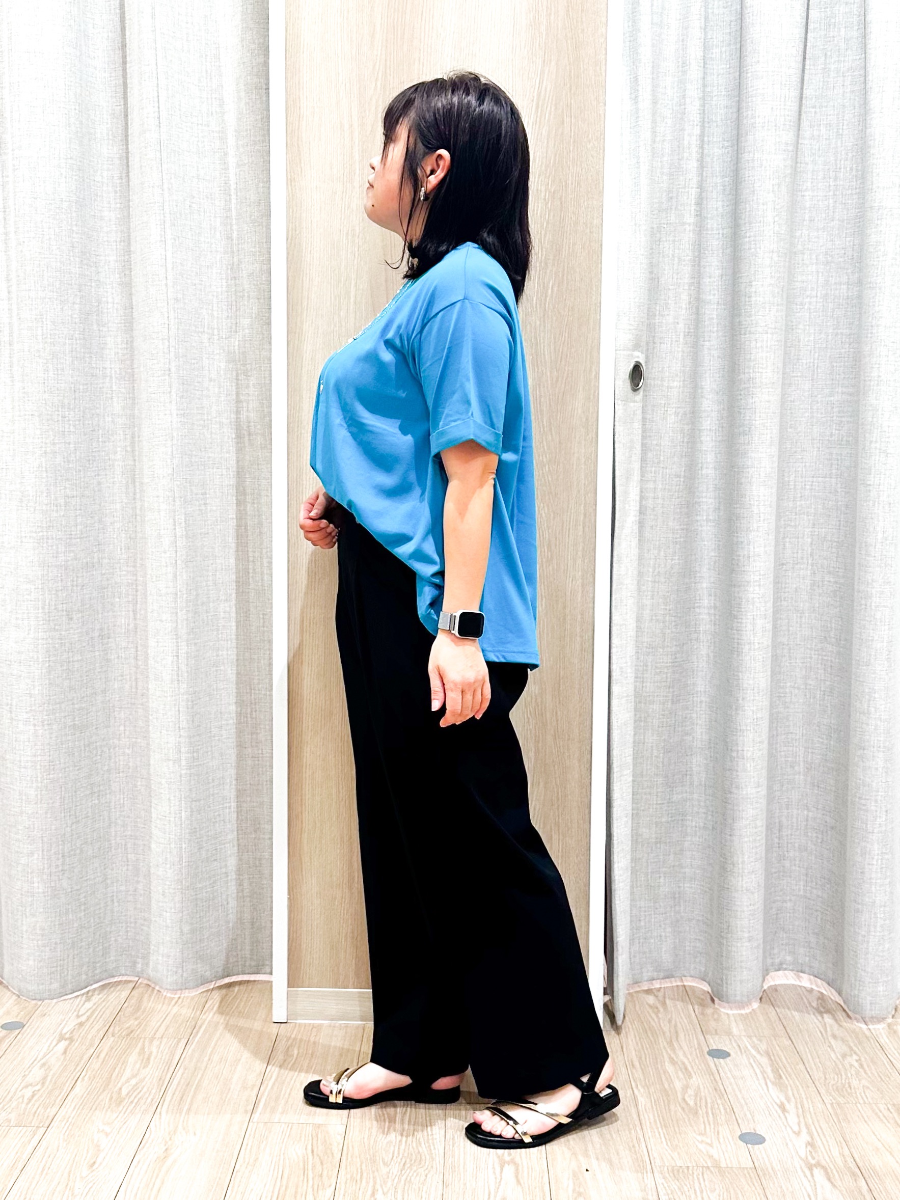 naoさんの「grove｜【遮熱／吸水速乾／UVカット】フレアシルエットTシャツ」を使ったコーディネート