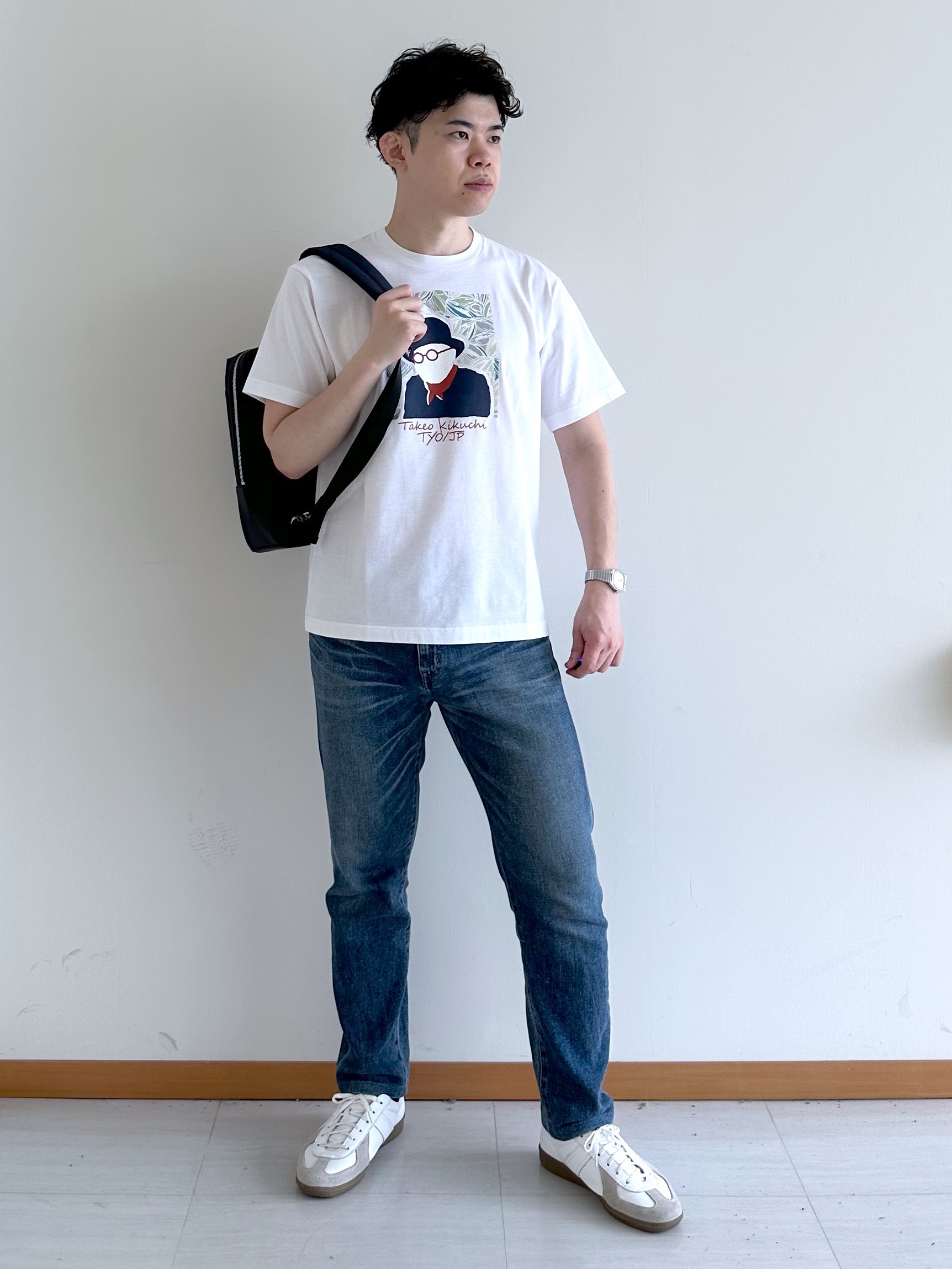 イッシーさんの「TAKEO KIKUCHI｜リップル小花シャツ」を使ったコーディネート