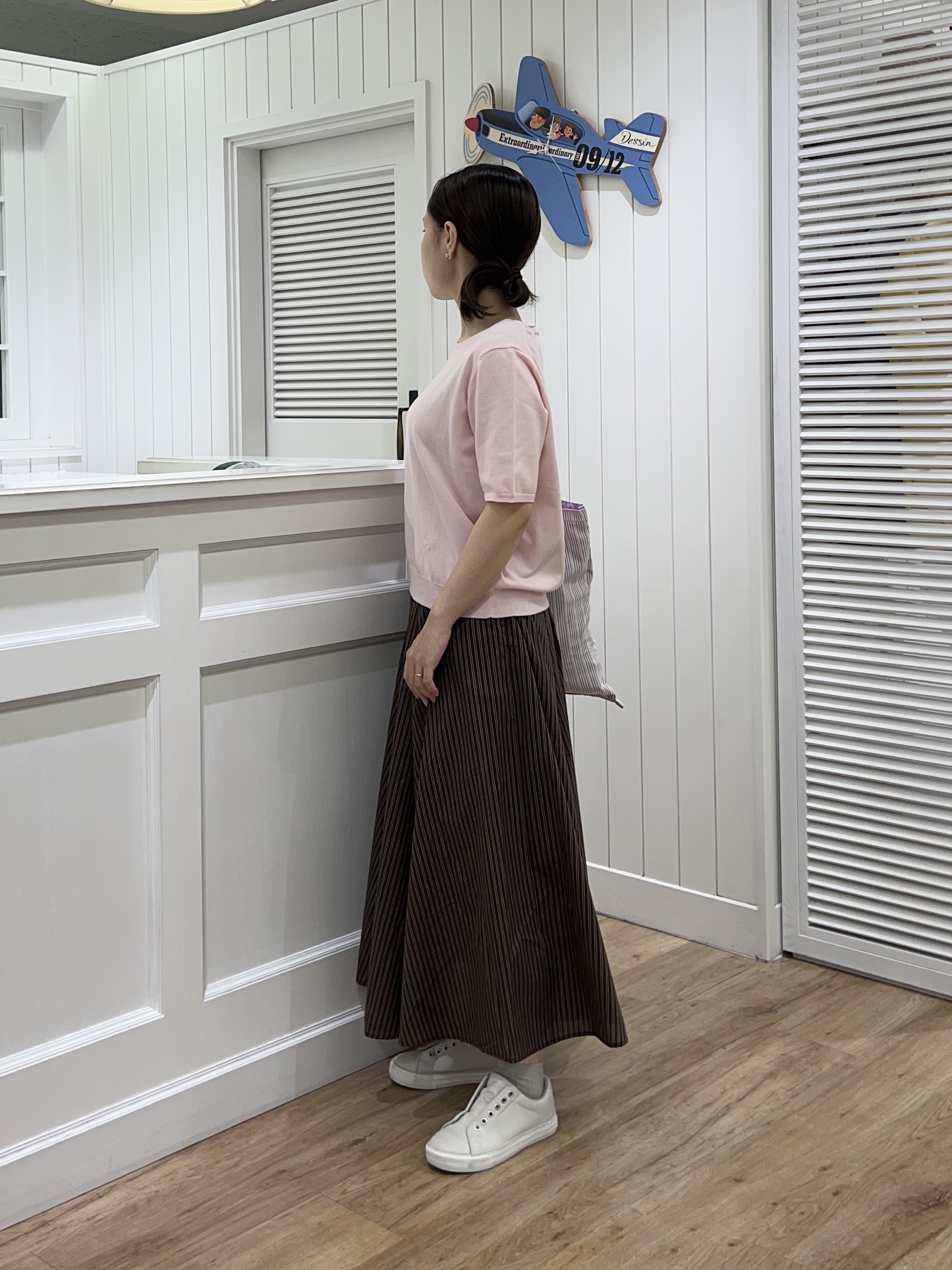 Ayakaさんの「Dessin｜【9色展開/接触冷感/UVカット】ドライタッチサマーニットT」を使ったコーディネート