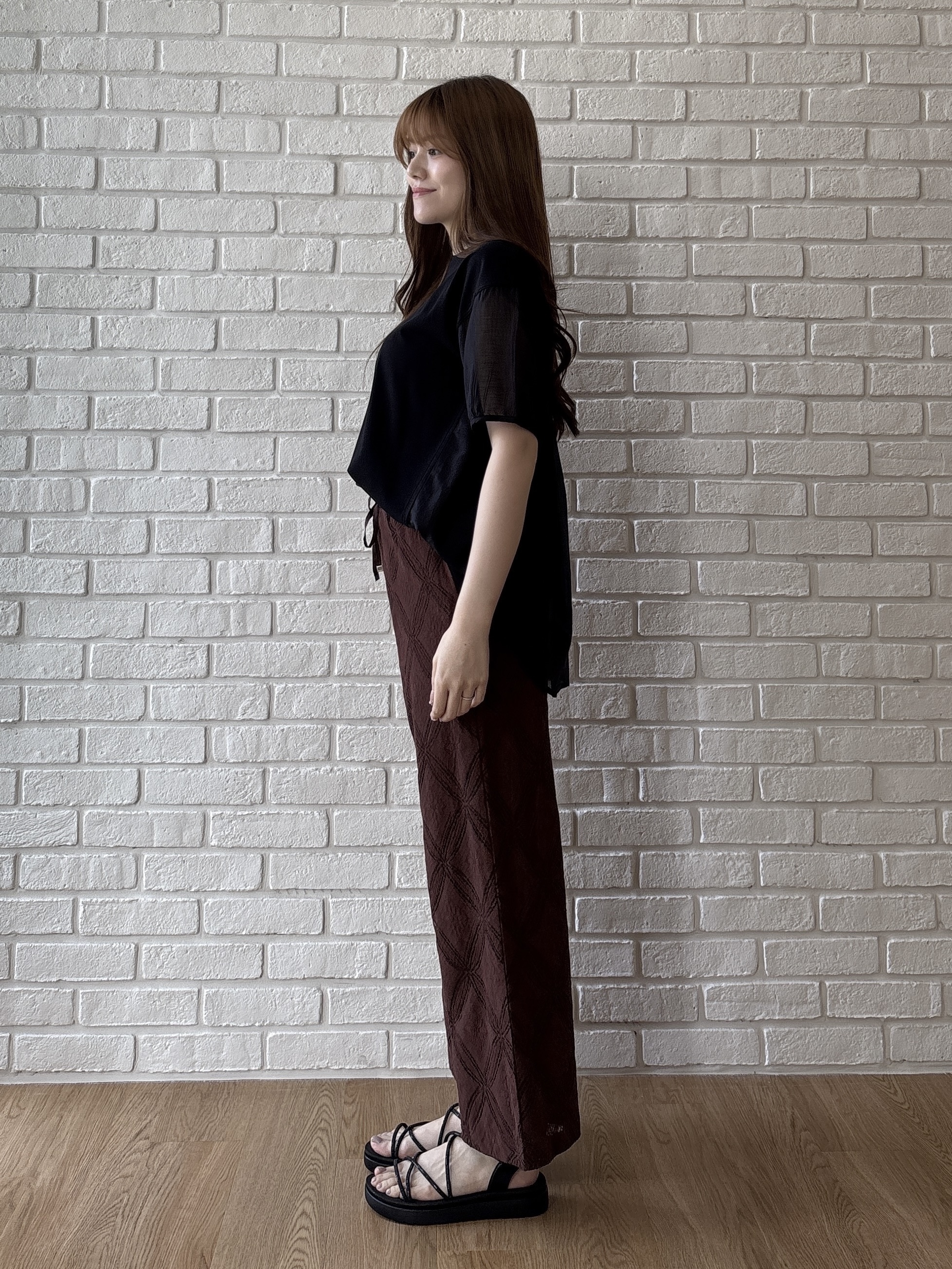 sayaさんの「grove｜【吸水速乾・UVカット】シアードッキングランタンスリーブTシャツ」を使ったコーディネート