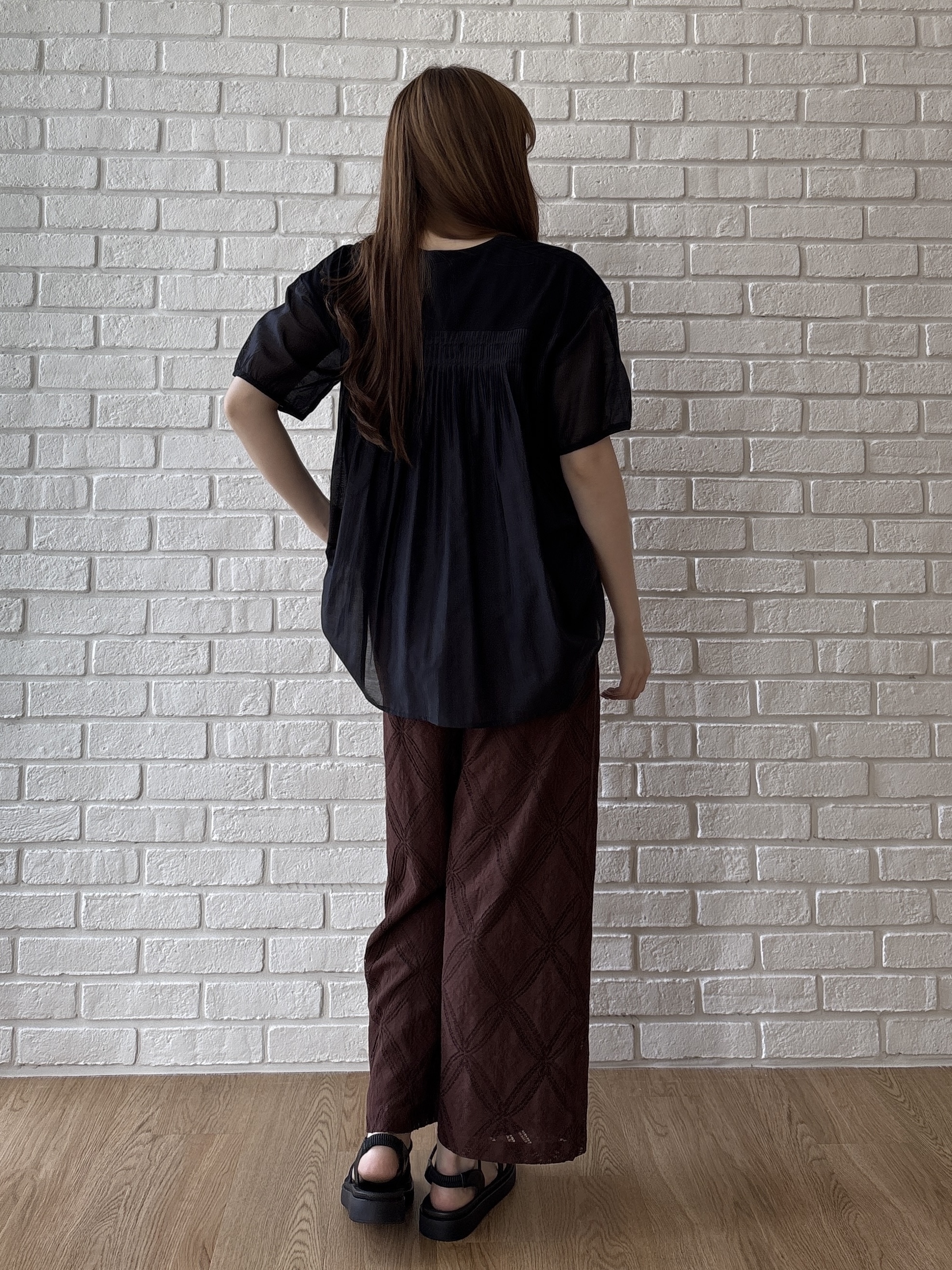 sayaさんの「grove｜【吸水速乾・UVカット】シアードッキングランタンスリーブTシャツ」を使ったコーディネート