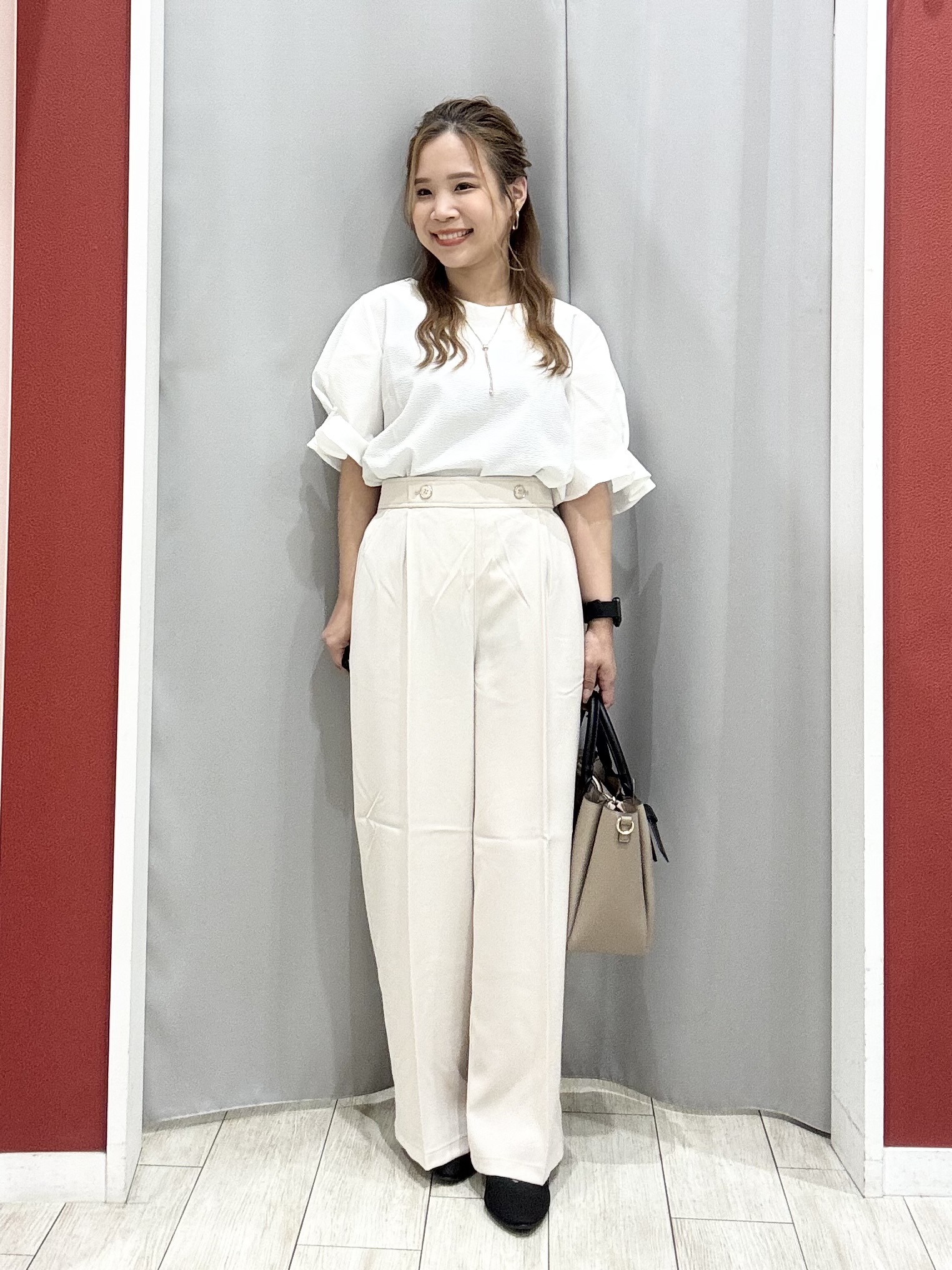 shioさんの「SHOO･LA･RUE｜【洗濯機可/S-LL】インせず着られる 大人シンプルニット」を使ったコーディネート