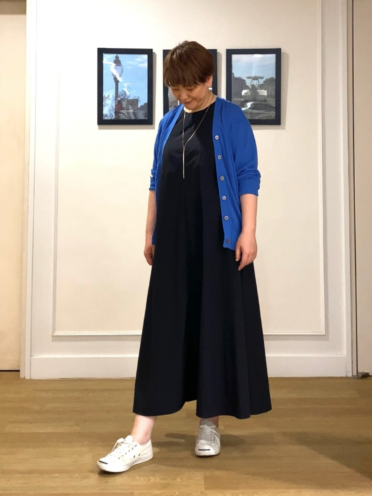 Hiroさんの「Dessin｜【マシンウォッシャブル】ドライタッチVネックニットカーディガン」を使ったコーディネート