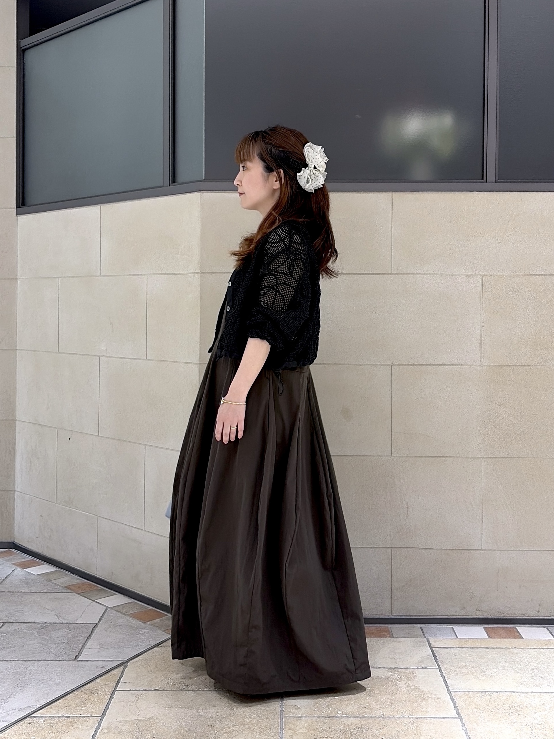 よねさんの「INDIVI｜アートメッシュブルゾン」を使ったコーディネート