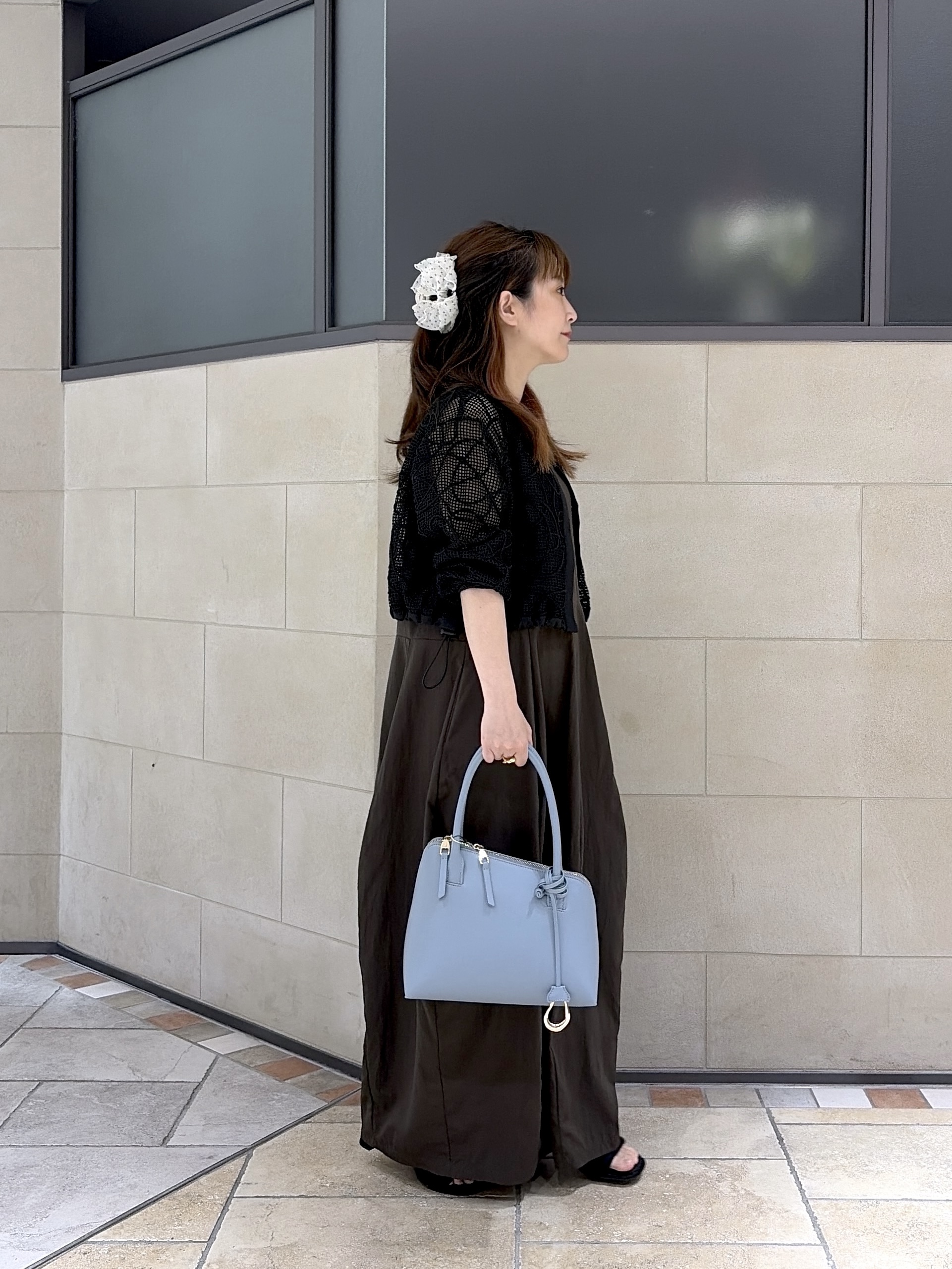 よねさんの「INDIVI｜アートメッシュブルゾン」を使ったコーディネート