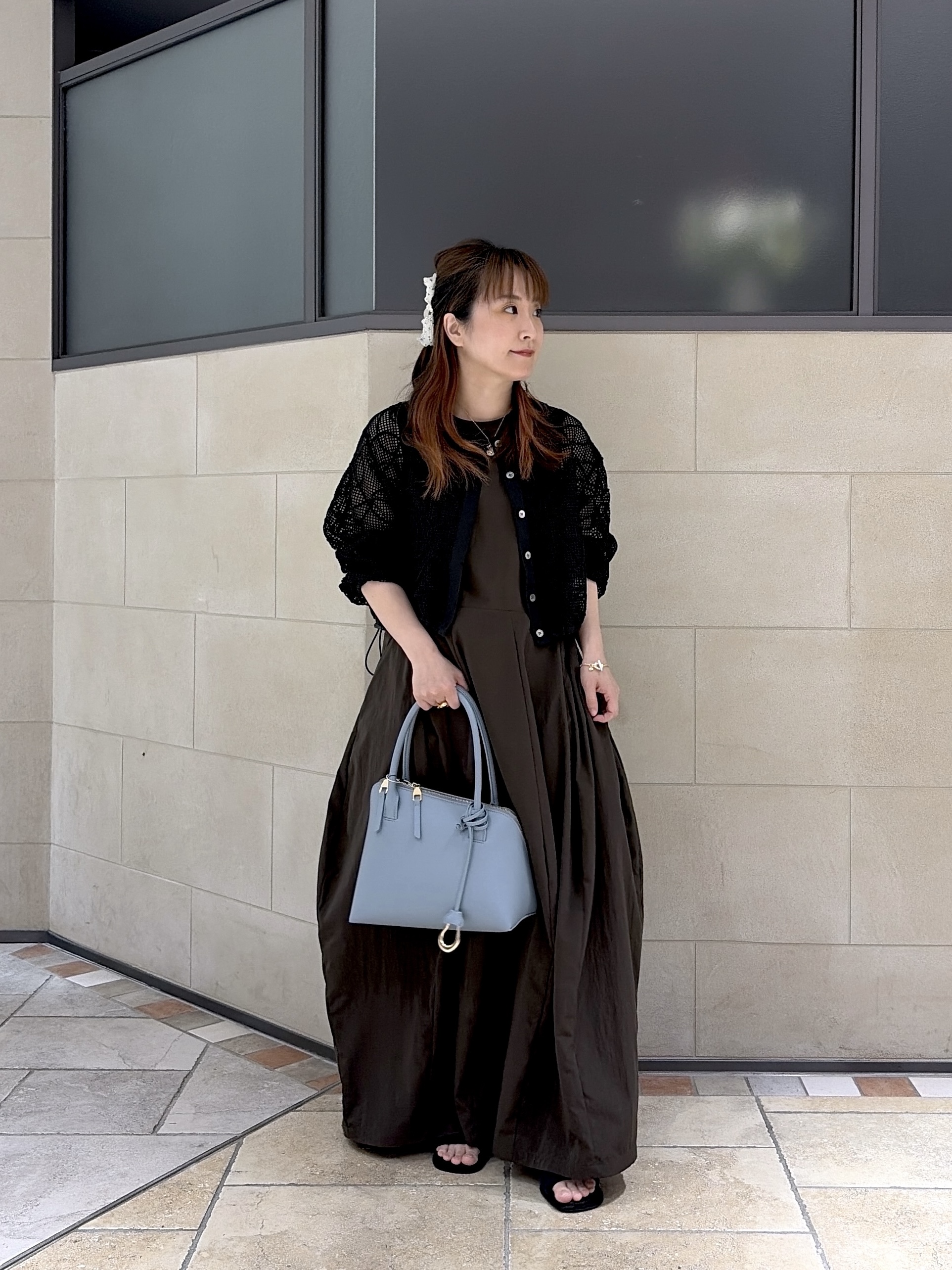 よねさんの「INDIVI｜アートメッシュブルゾン」を使ったコーディネート