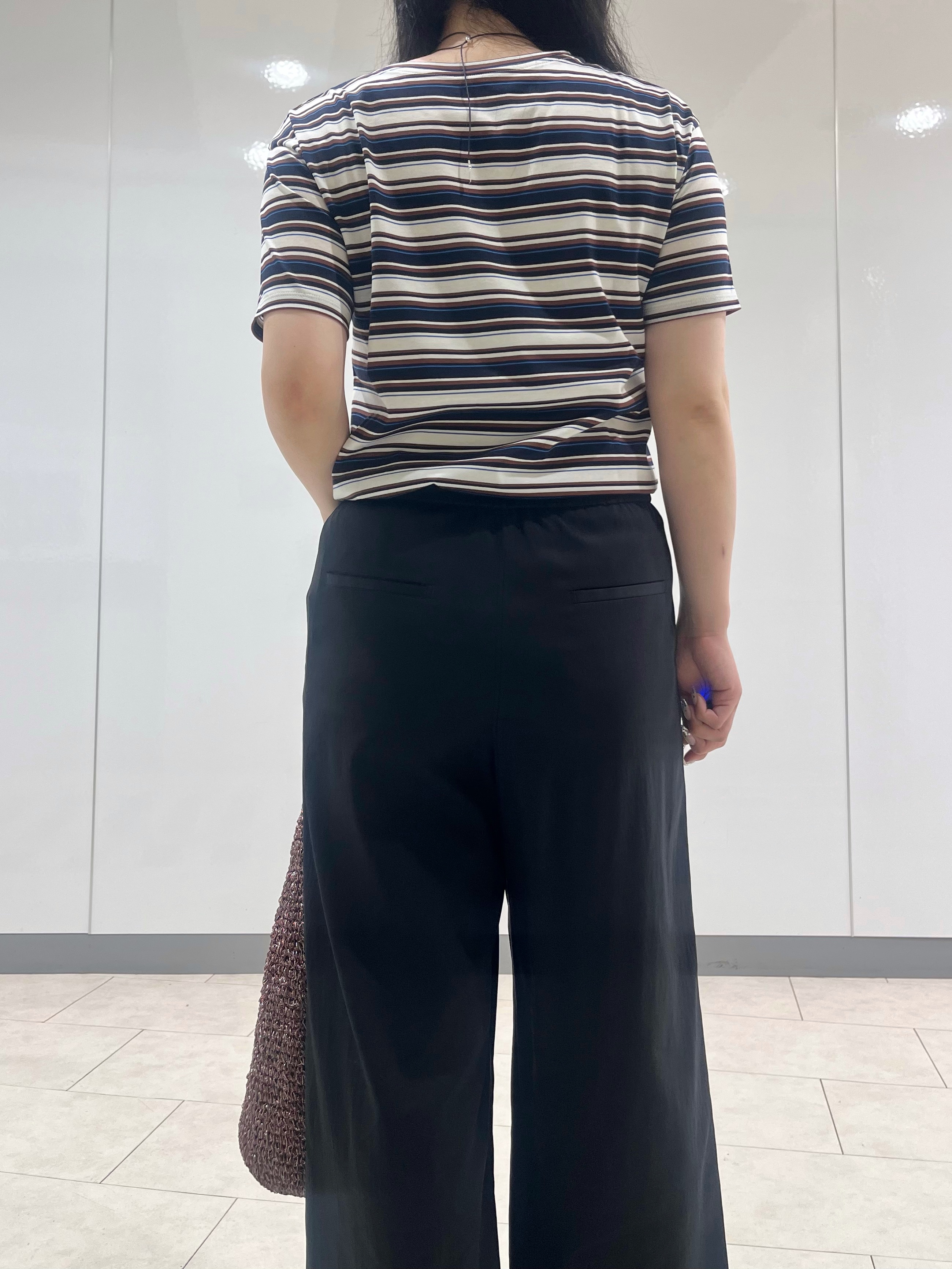 hasuさんの「INDIVI｜【ゆったり／着映え】ボーダーリラクシーTシャツ」を使ったコーディネート