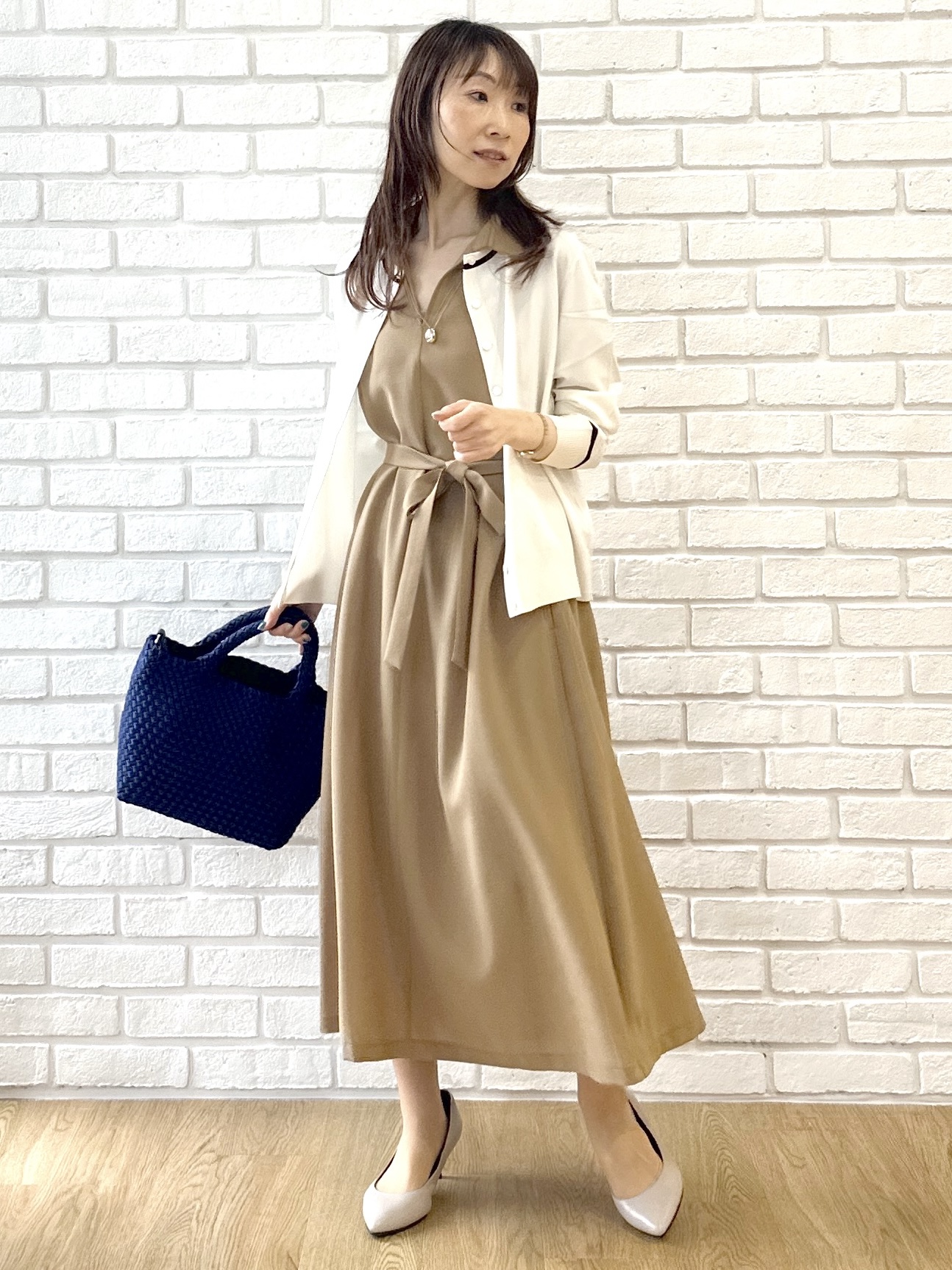Miwaさんの「UNTITLED｜【初秋も活躍/UVカット/接触冷感】エアリークールワンピース」を使ったコーディネート