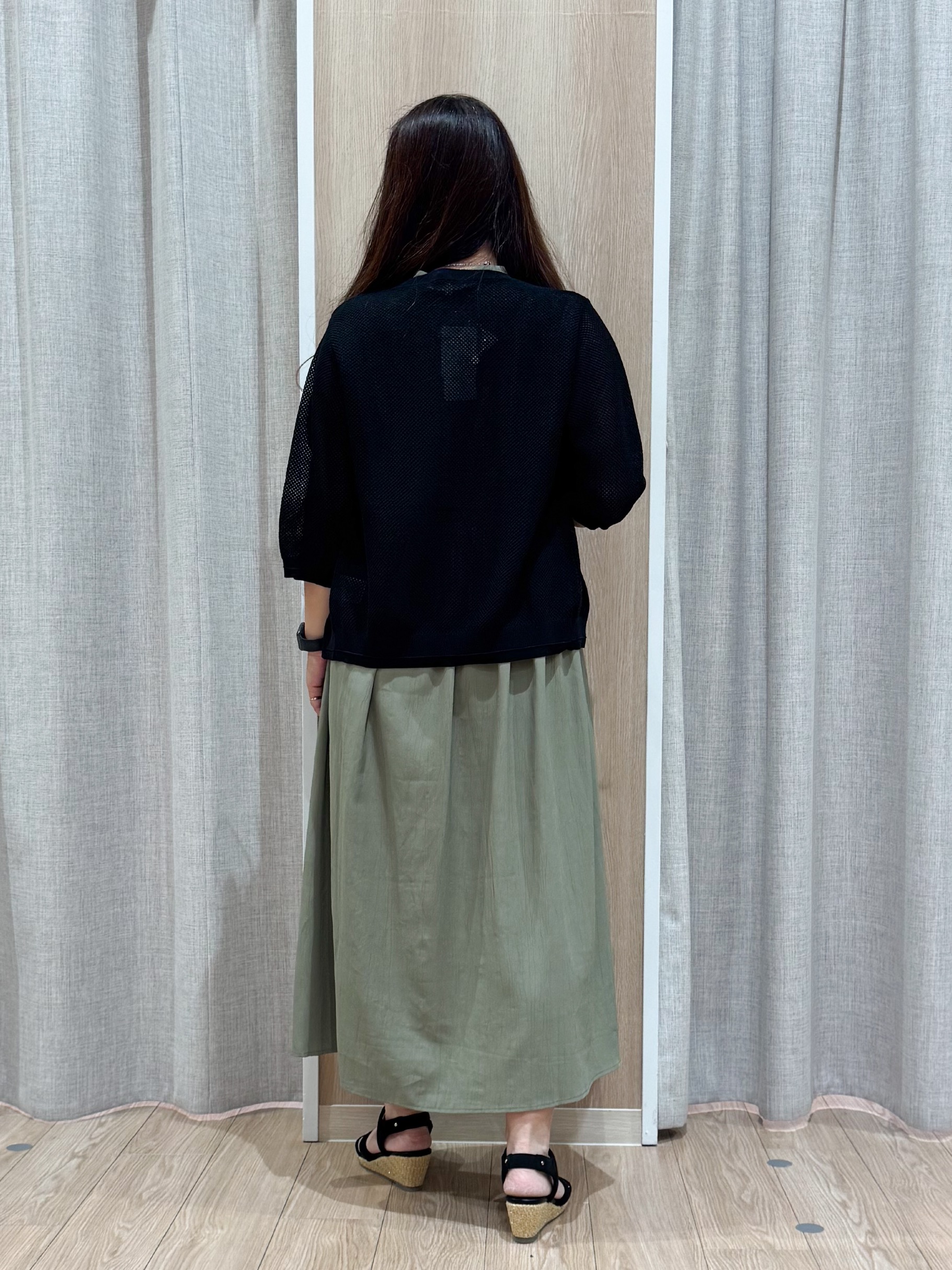 sachiさんの「grove｜【洗える】透けない、大人のメッシュカーディガン」を使ったコーディネート