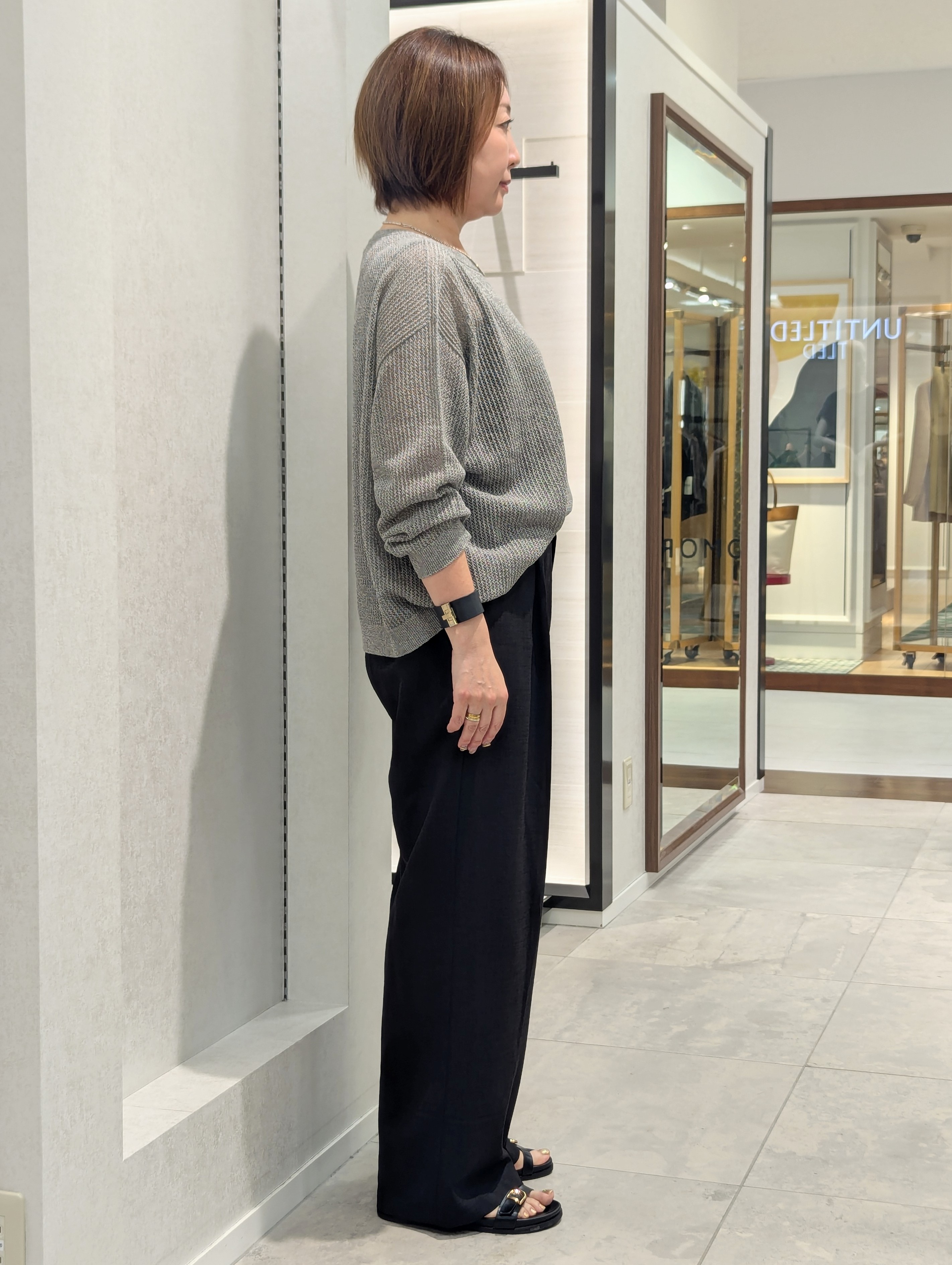 odaさんの「UNTITLED｜◆シアーメッシュニット」を使ったコーディネート