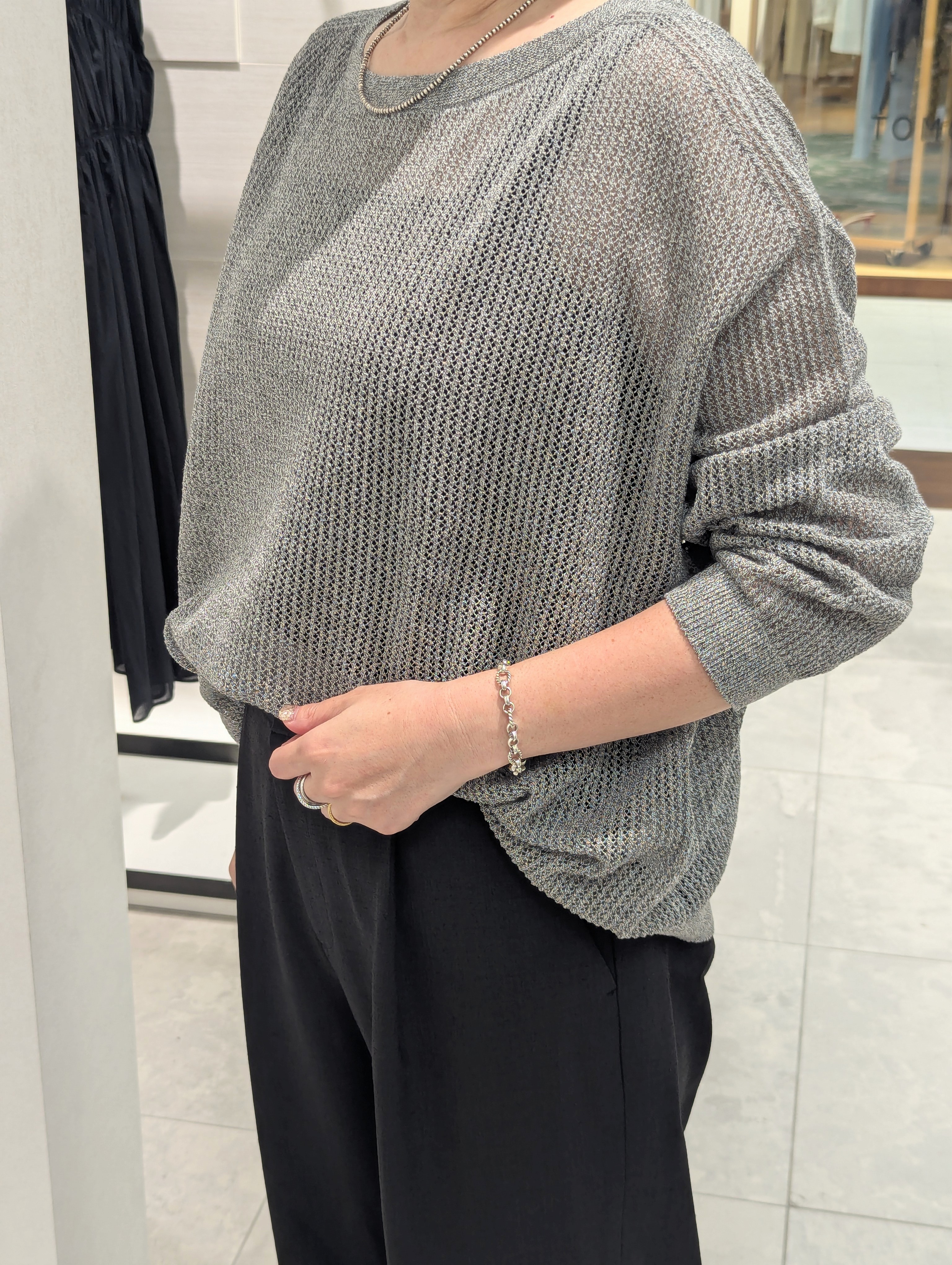 odaさんの「UNTITLED｜◆シアーメッシュニット」を使ったコーディネート
