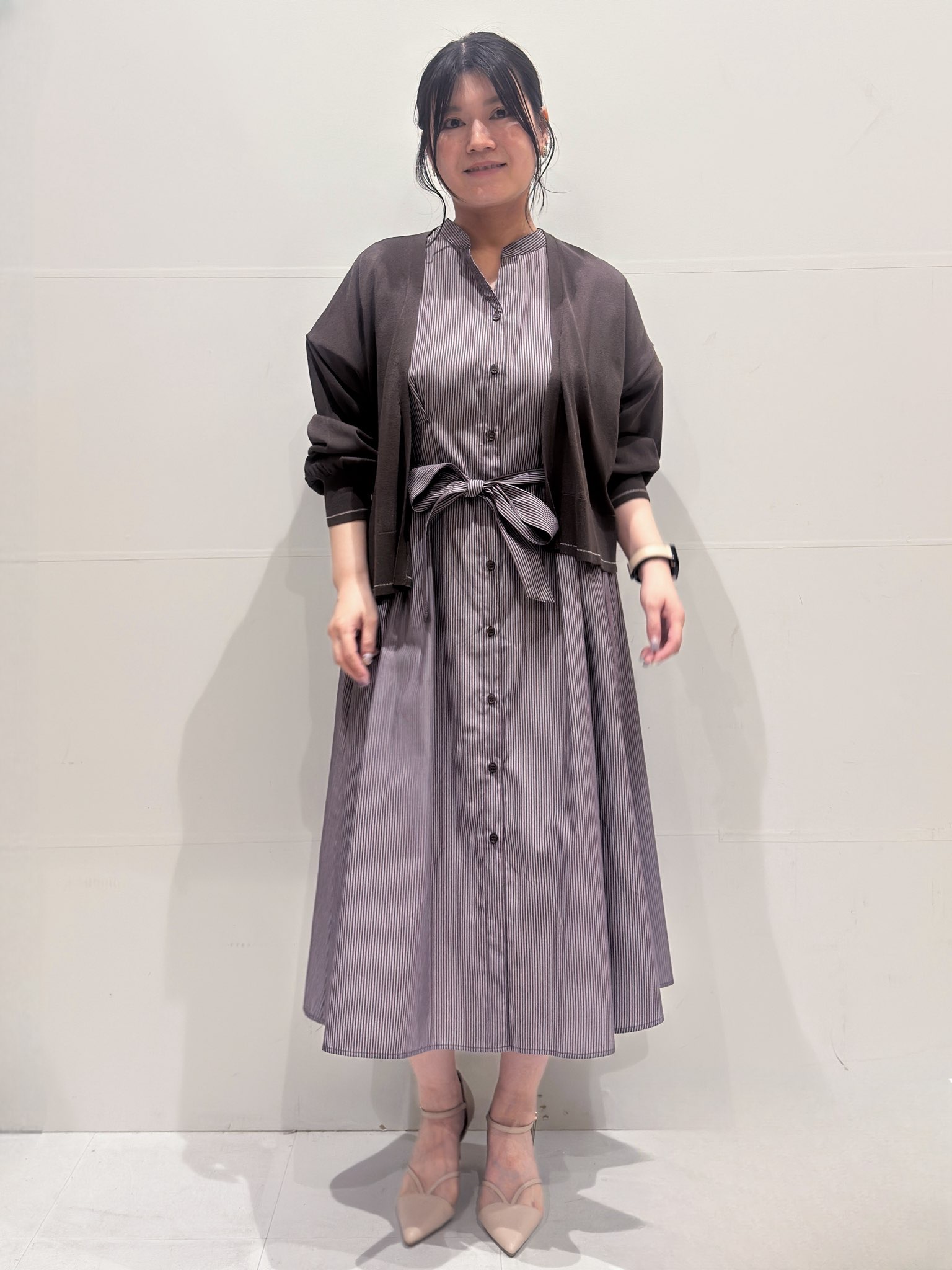 Minさんの「OPAQUE.CLIP｜【接触冷感】シアーショートトッパーカーディガン《洗濯機OK／抗ピル》」を使ったコーディネート