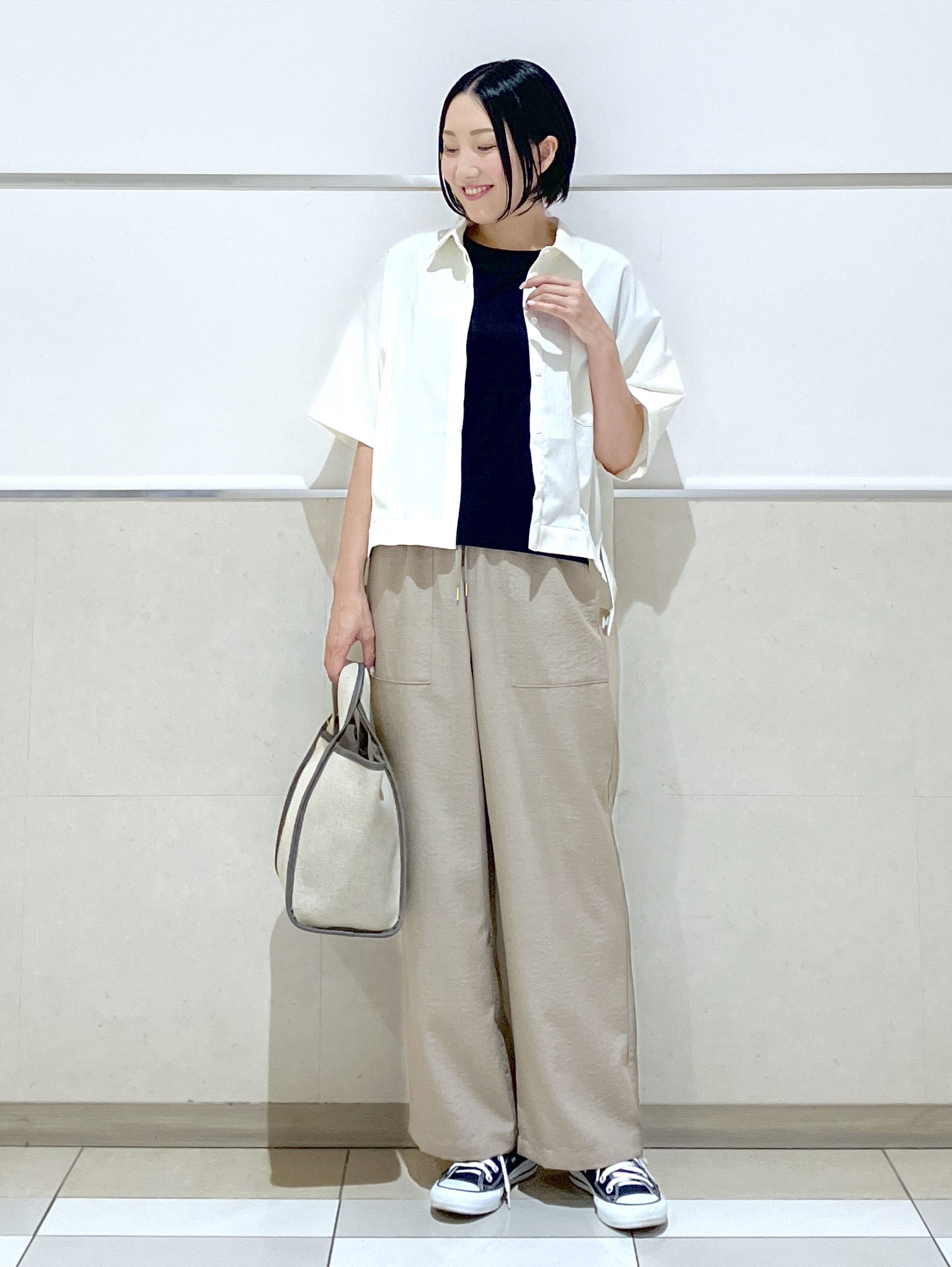 eriko さんの「Dessin｜【UVカット/接触冷感】美光沢カットソー」を使ったコーディネート