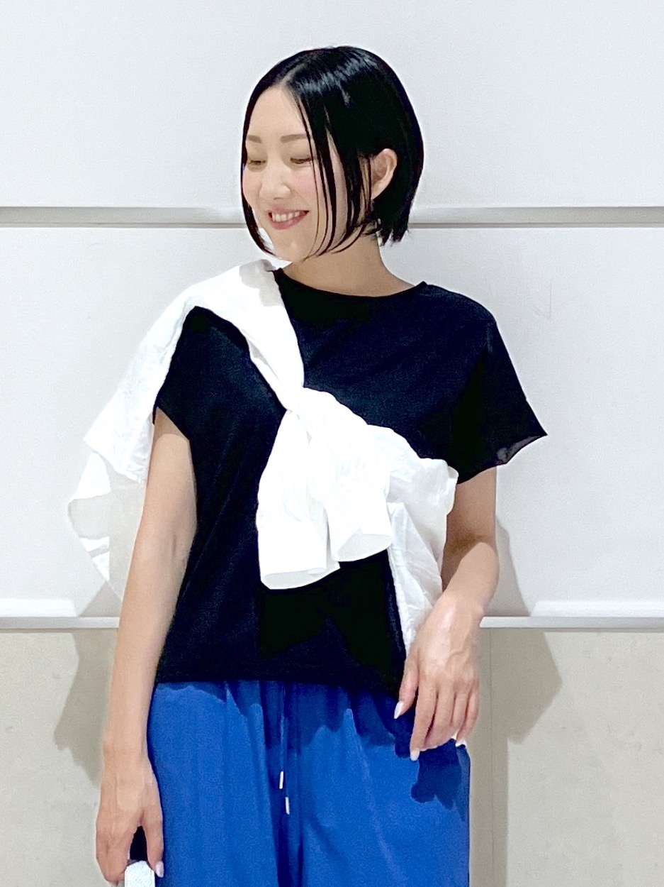 eriko さんの「Dessin｜【UVカット/接触冷感】美光沢カットソー」を使ったコーディネート