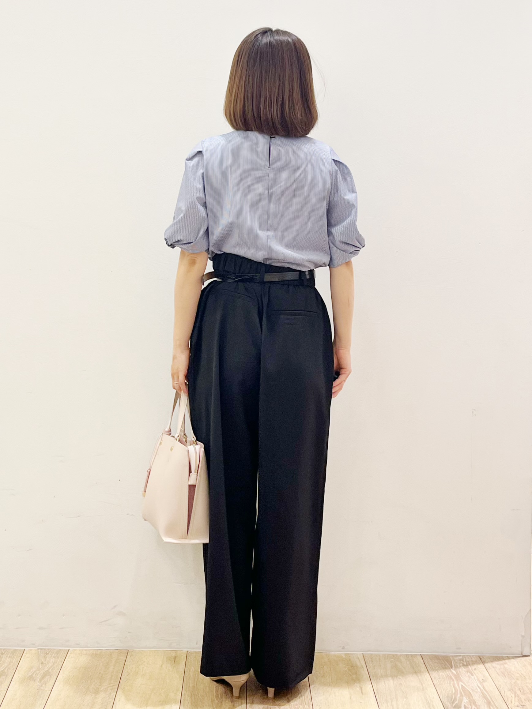 kcさんの「OPAQUE.CLIP｜【吸水速乾】ストライプ調デザインスリーブトップス《洗濯機OK》」を使ったコーディネート