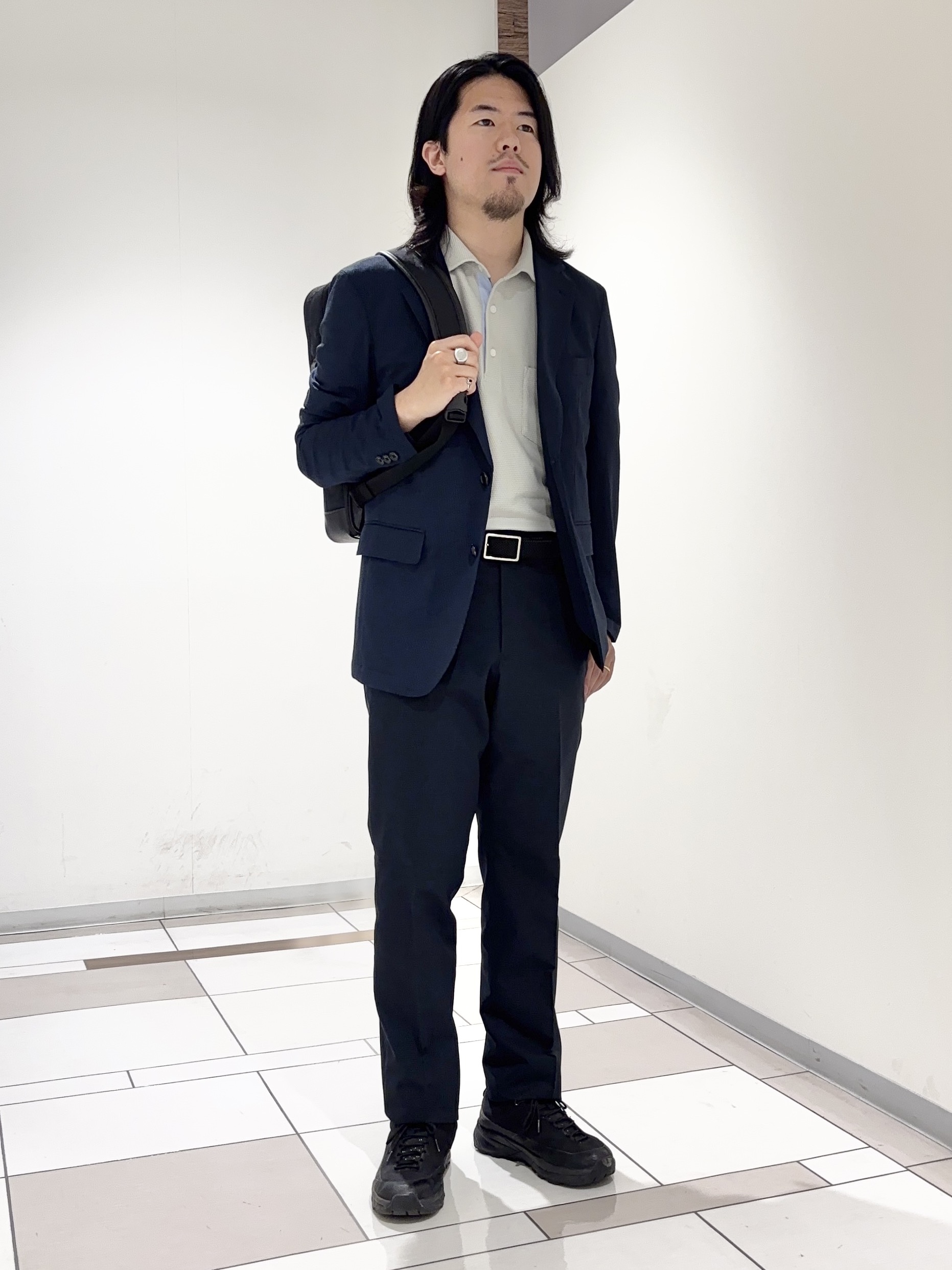 及川さんの「TAKEO KIKUCHI｜【Begin5月号掲載/通気性】トリコットサッカー ジャケット」を使ったコーディネート