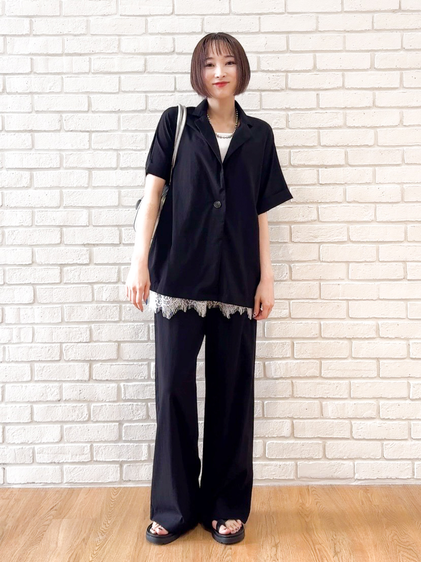 𝐜𝐡𝐢𝐤𝐚さんの「SHOO･LA･RUE｜【高レビュー/洗濯機可/セットアップ可】軽凛(かろりん) 半袖ジャケット」を使ったコーディネート