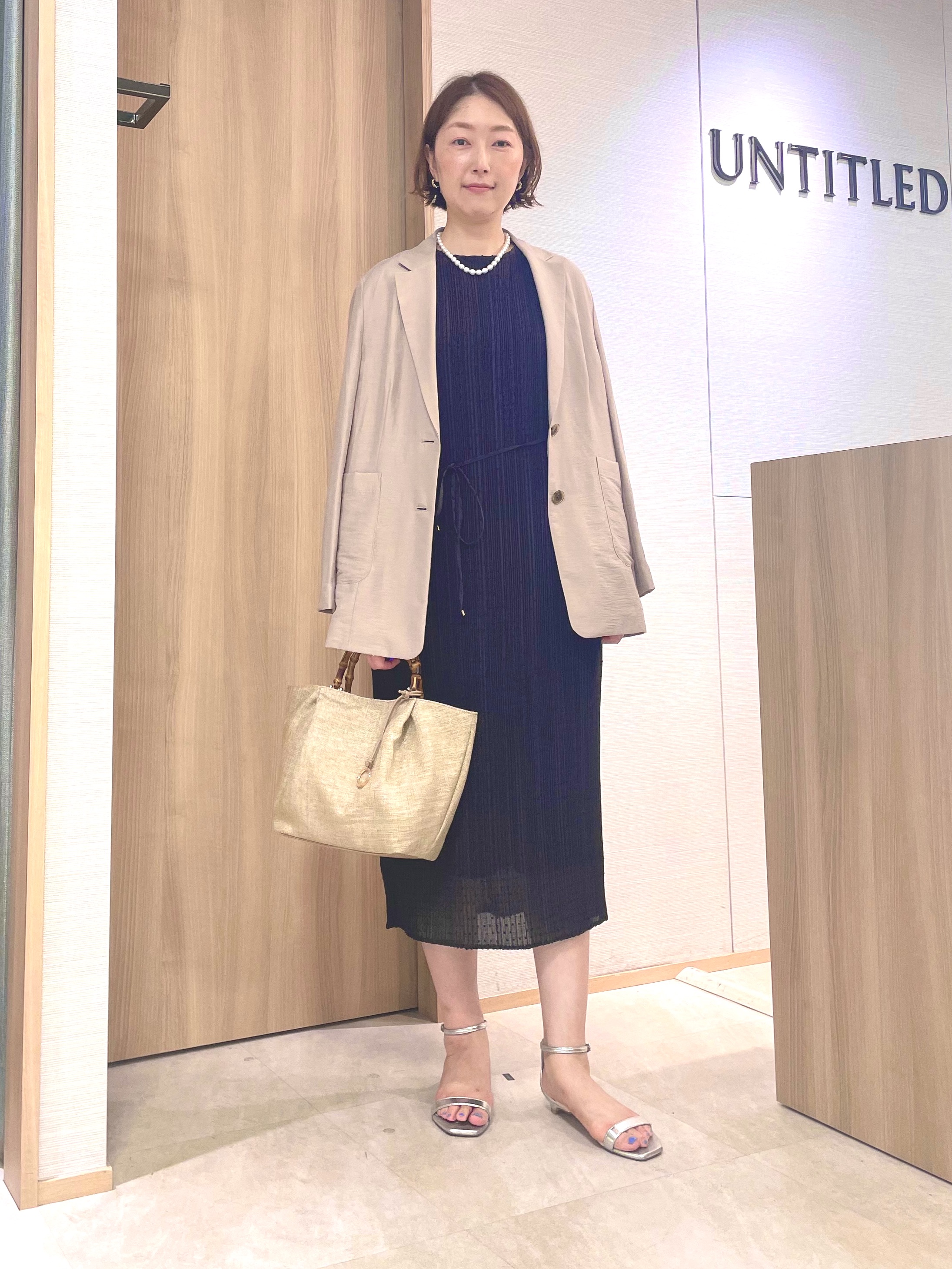 aliceさんの「UNTITLED｜【華やか/シアー感】ドットジャガードワンピース」を使ったコーディネート