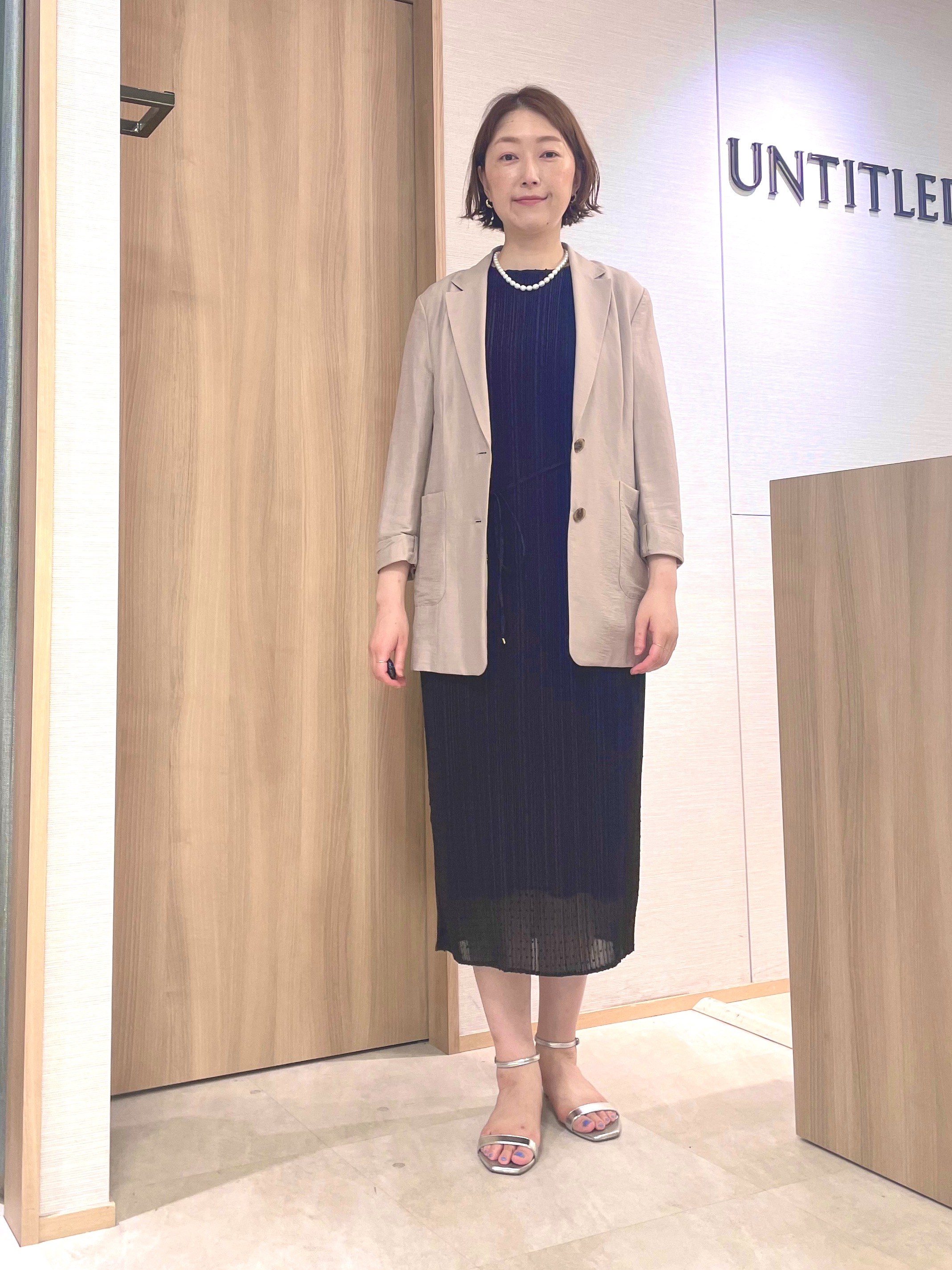 aliceさんの「UNTITLED｜【華やか/シアー感】ドットジャガードワンピース」を使ったコーディネート