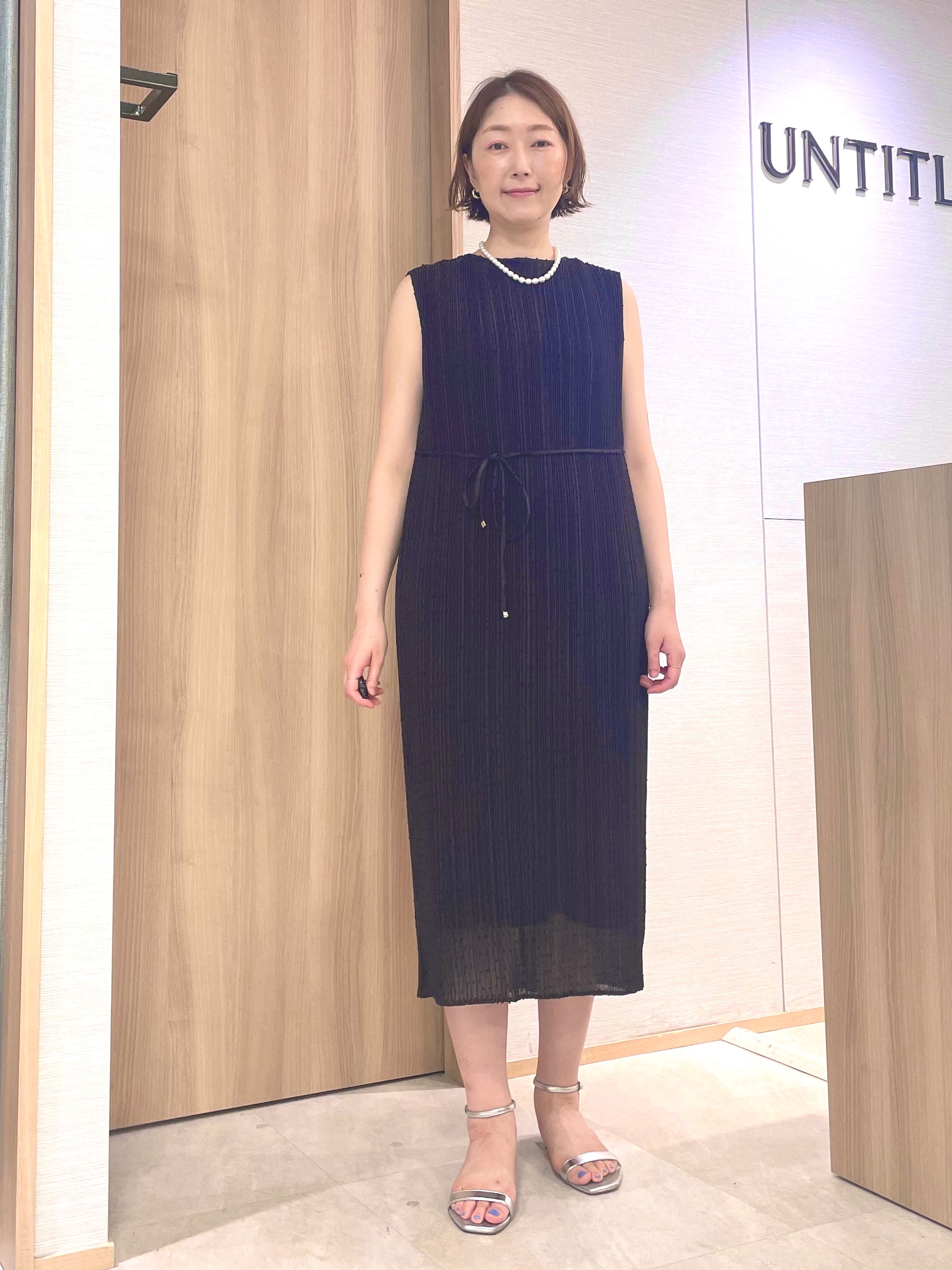 aliceさんの「UNTITLED｜【華やか/シアー感】ドットジャガードワンピース」を使ったコーディネート