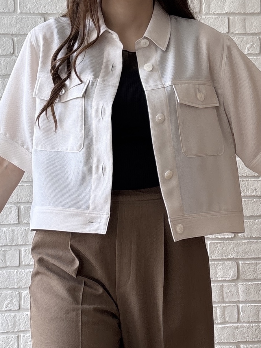 sayaさんの「grove｜【吸水速乾・通気性・洗える】衿付きハーフジャケット」を使ったコーディネート