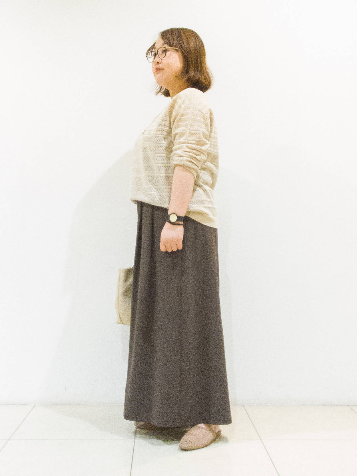 takedaさんの「UNTITLED｜◆メッシュ柄ボーダーニット」を使ったコーディネート