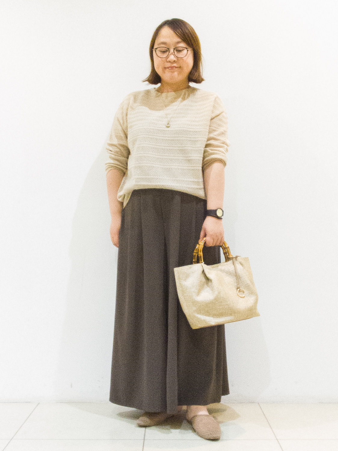 takedaさんの「UNTITLED｜◆メッシュ柄ボーダーニット」を使ったコーディネート