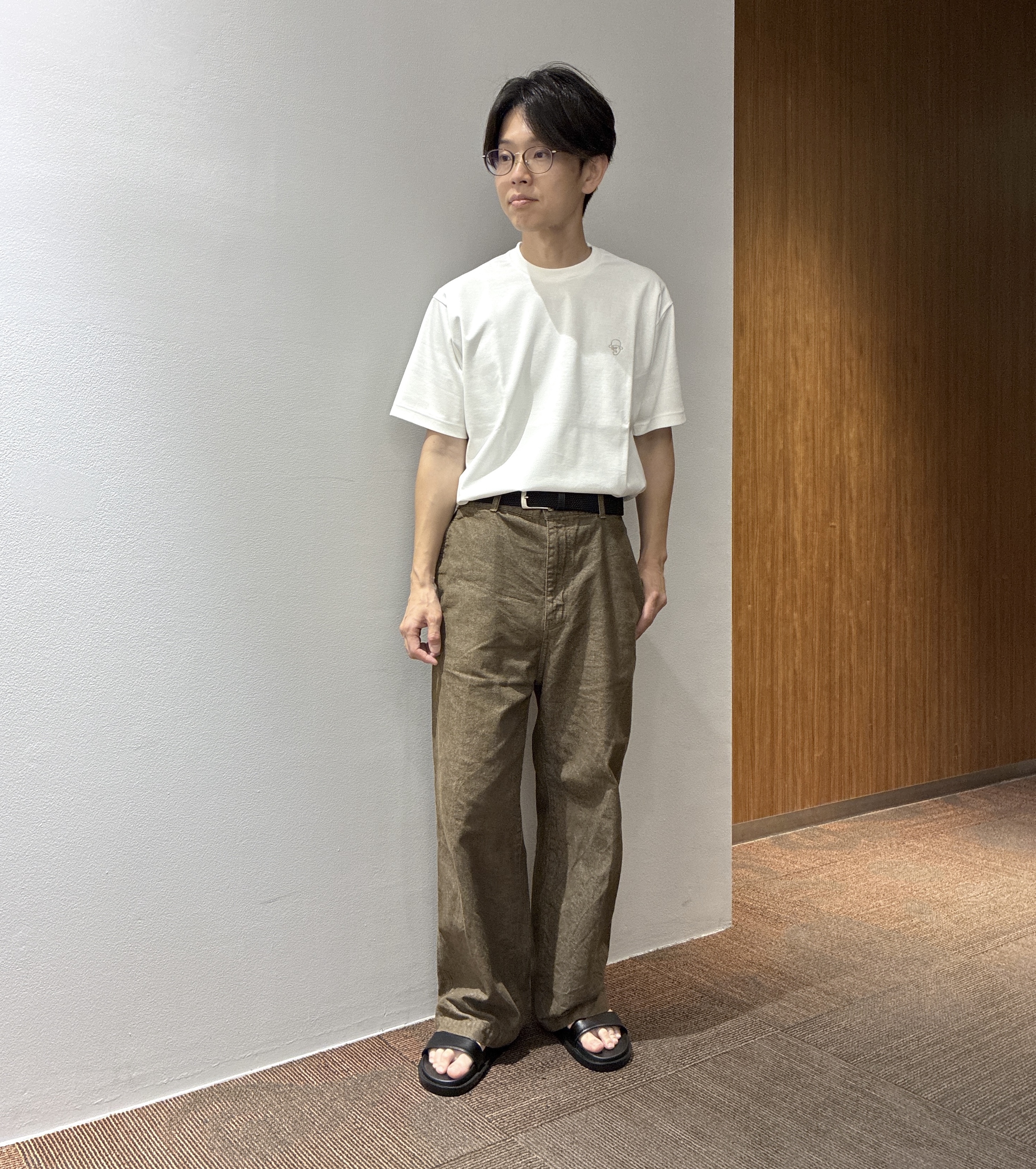 わいずみさんの「TAKEO KIKUCHI｜【吸汗速乾】タイル柄プリント 半袖シャツ」を使ったコーディネート