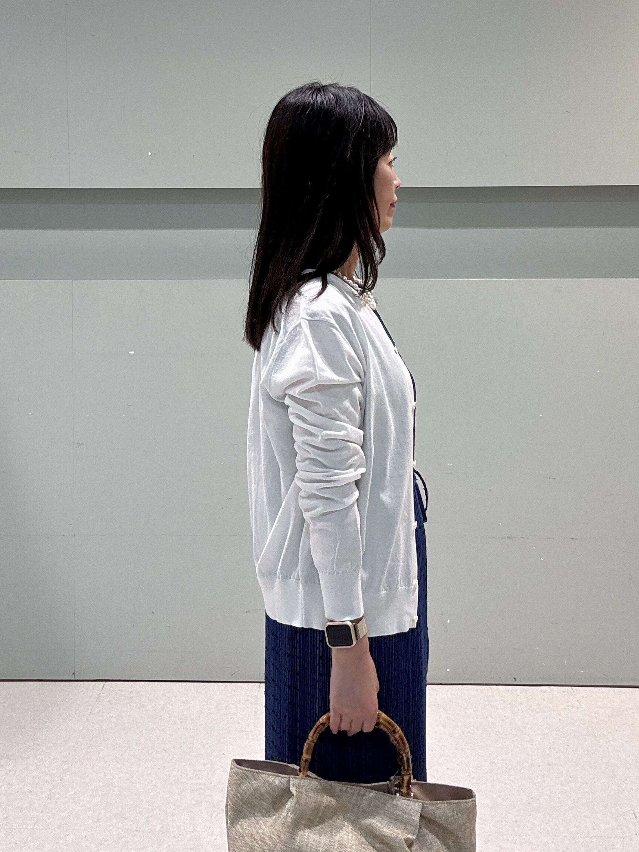 makiさんの「UNTITLED｜◆【9色展開/アンサンブル可】コットンクルーネックカーディガン」を使ったコーディネート