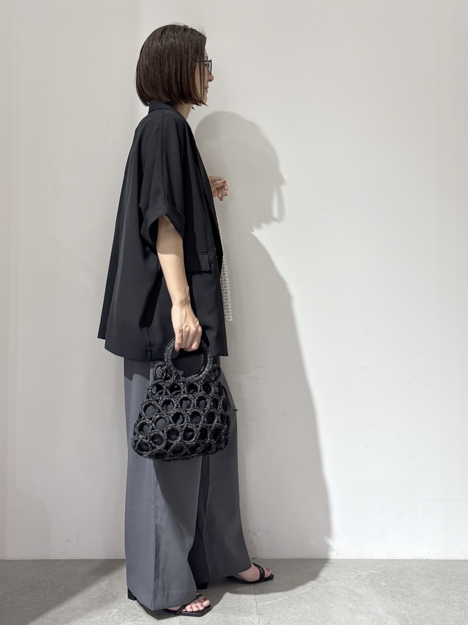 NAKAさんの「OPAQUE.CLIP｜【接触冷感／吸水速乾／防シワ】リネンライクテーラードジャケット《洗濯機OK》」を使ったコーディネート