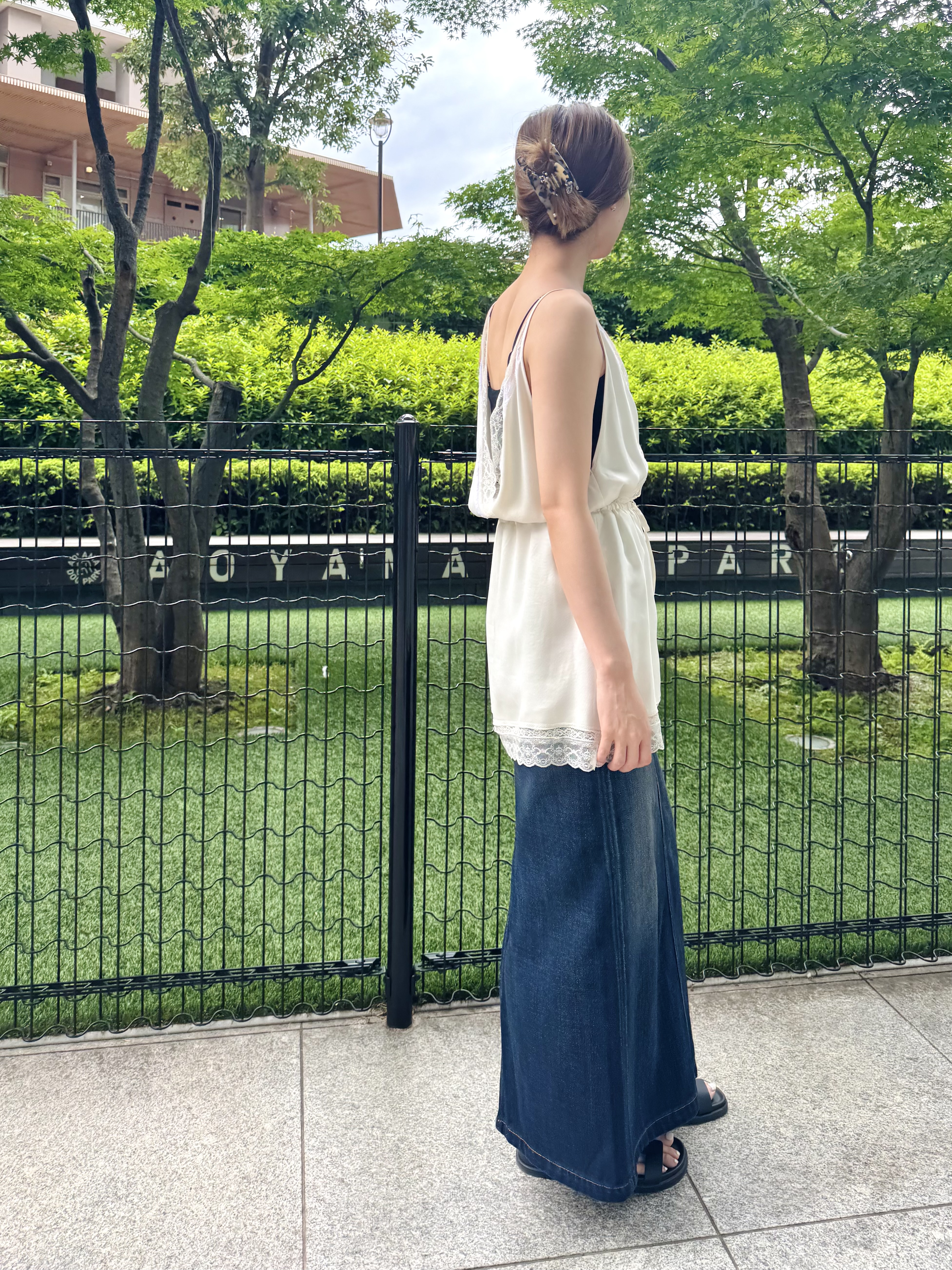 uchi__yamaさんの「CODE A｜lace trim slip dress」を使ったコーディネート