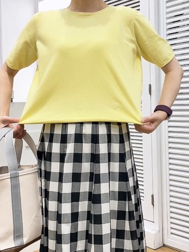 Hamaさんの「Dessin｜【9色展開/接触冷感/UVカット】ドライタッチサマーニットT」を使ったコーディネート