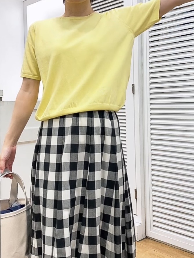 Hamaさんの「Dessin｜【9色展開/接触冷感/UVカット】ドライタッチサマーニットT」を使ったコーディネート