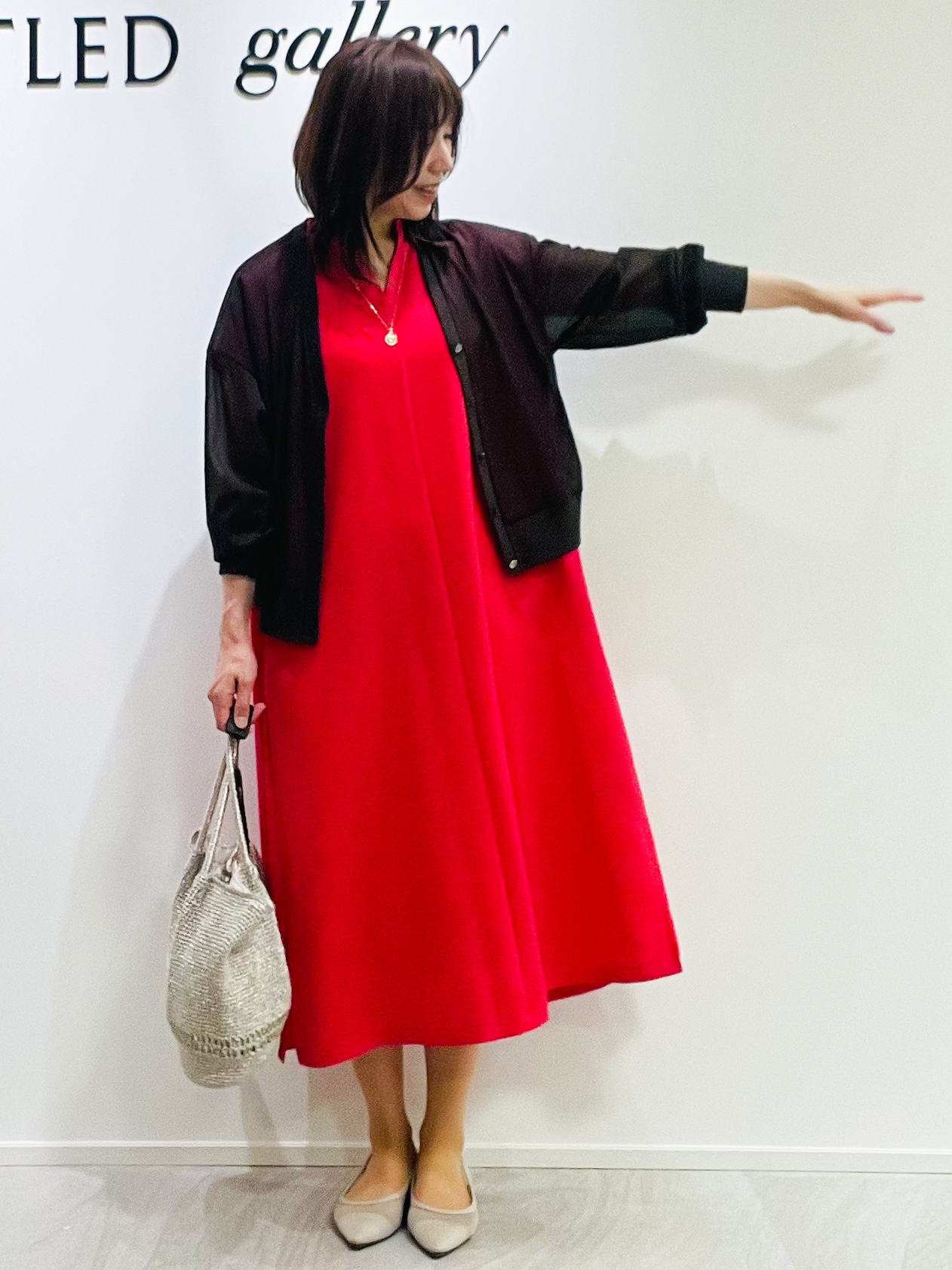 めいさんの「UNTITLED｜【UV/接触冷感/遮熱/通気性】スラブバンドカラーワンピース」を使ったコーディネート