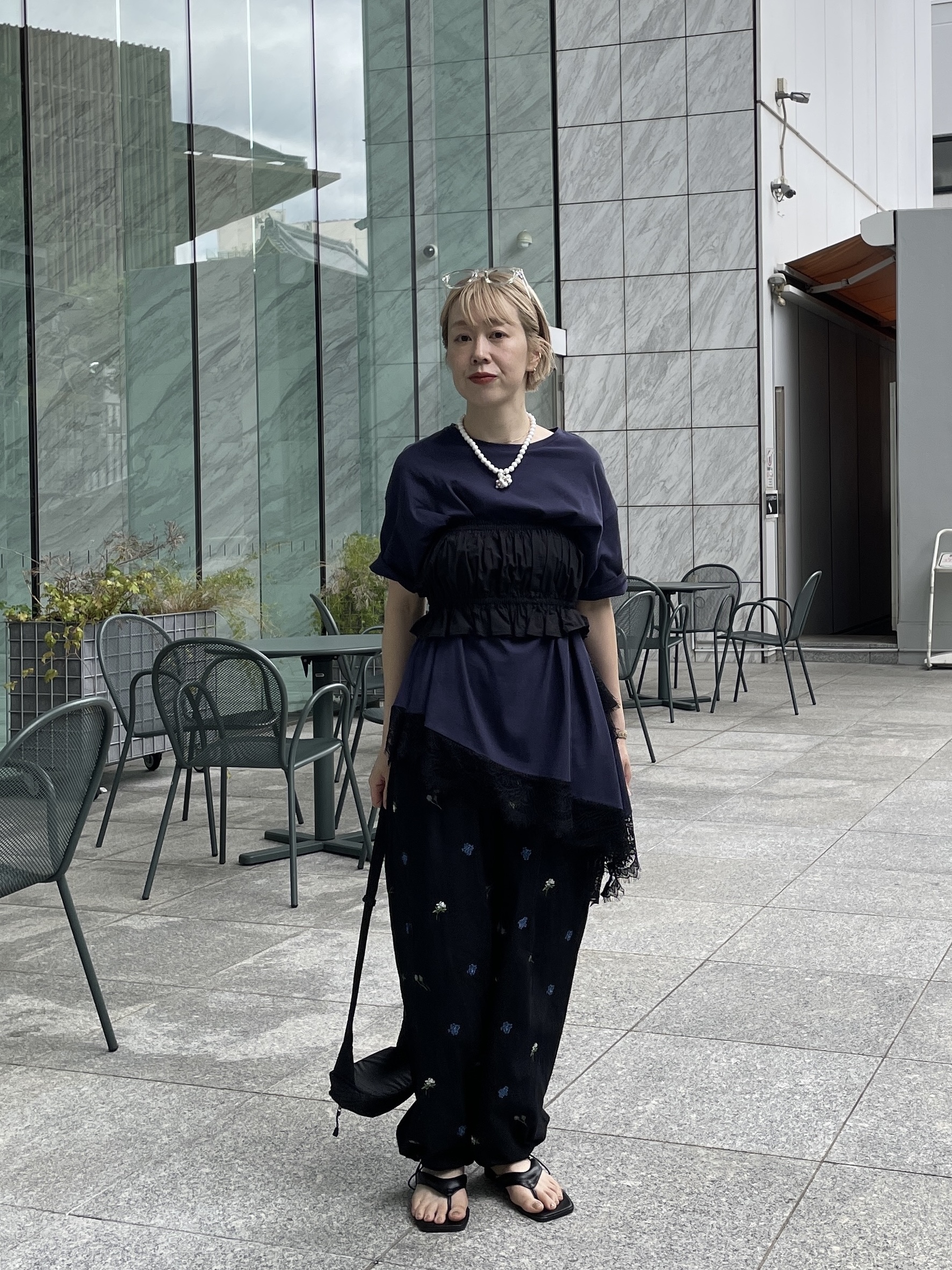 mikuさんの「INDIVI｜裾レースアシメカットソー」を使ったコーディネート