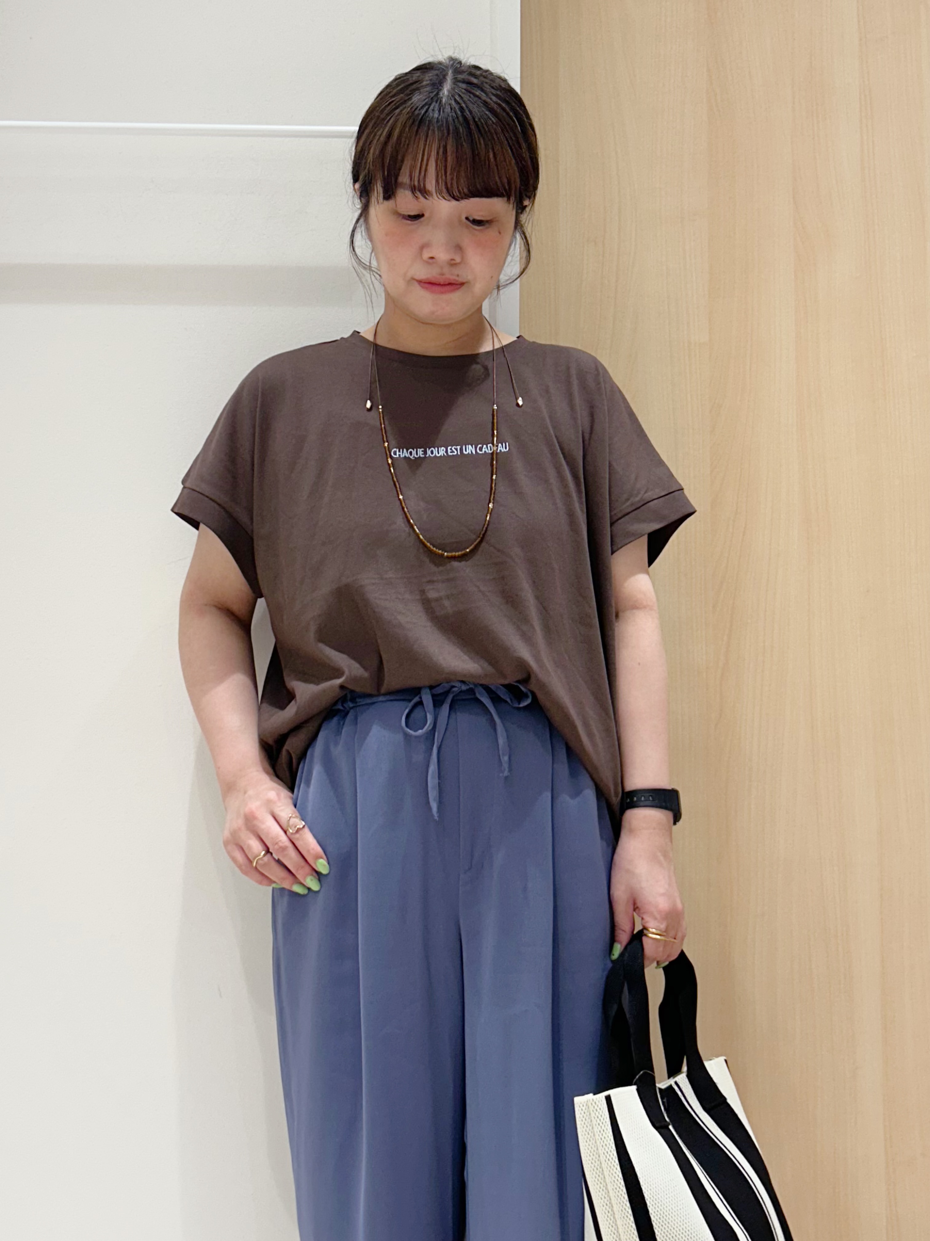 maaaさんの「SHOO･LA･RUE｜【S-LL】ナチュラルに決まる 半袖シアーシャツジャケット」を使ったコーディネート