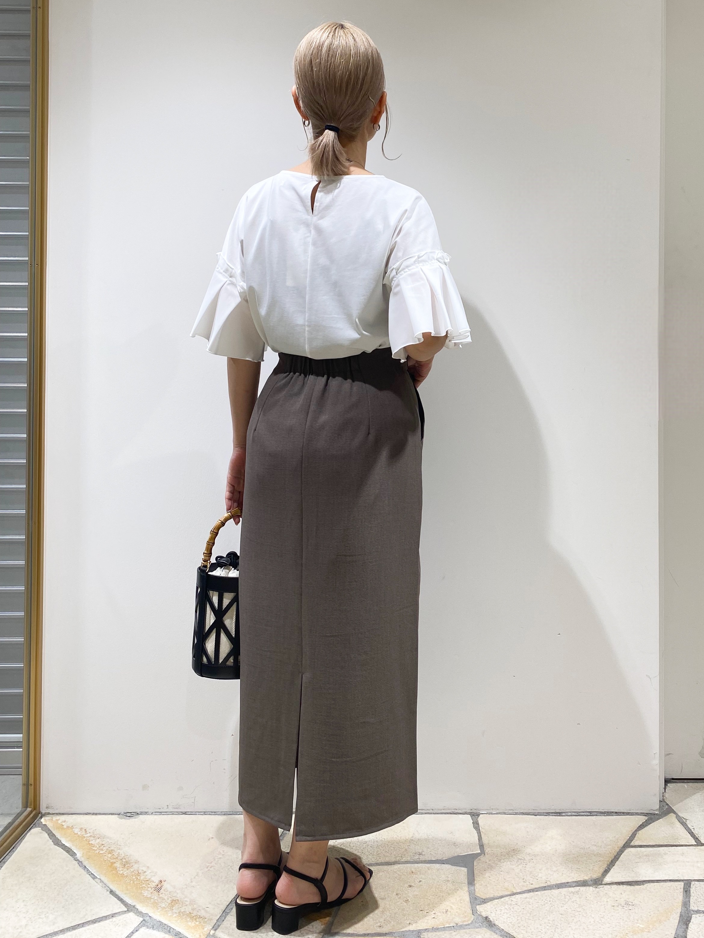 rieさんの「index｜【接触冷感】タックスリーブカットソー《洗濯機OK》」を使ったコーディネート