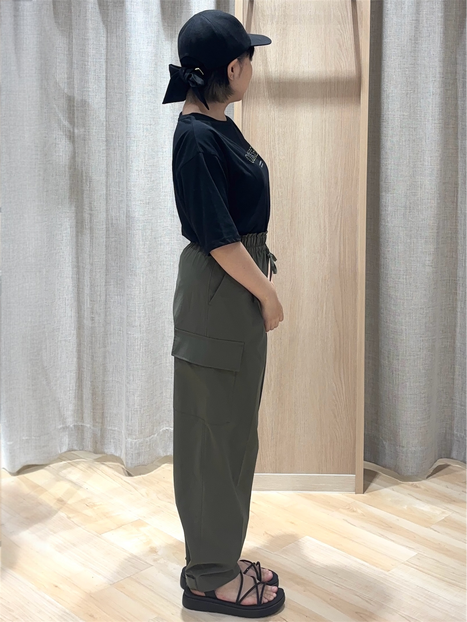  𝐦𝐢𝐨 さんの「grove｜【UVカット/接触冷感】プリントアソート5分袖Tシャツ」を使ったコーディネート