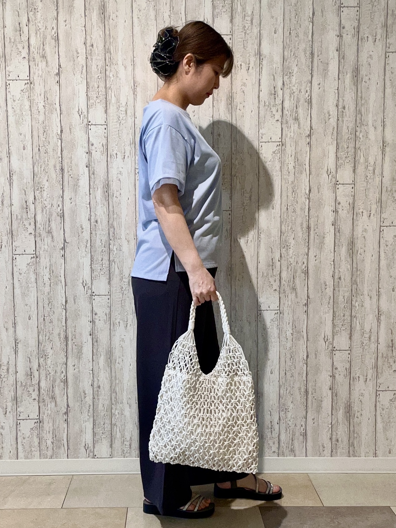 yokoさんの「SHOO･LA･RUE｜【ひんやり/S-LL/洗濯機可】色・柄選べる お袖チュールレイヤード プリントアソートTシャツ」を使ったコーディネート