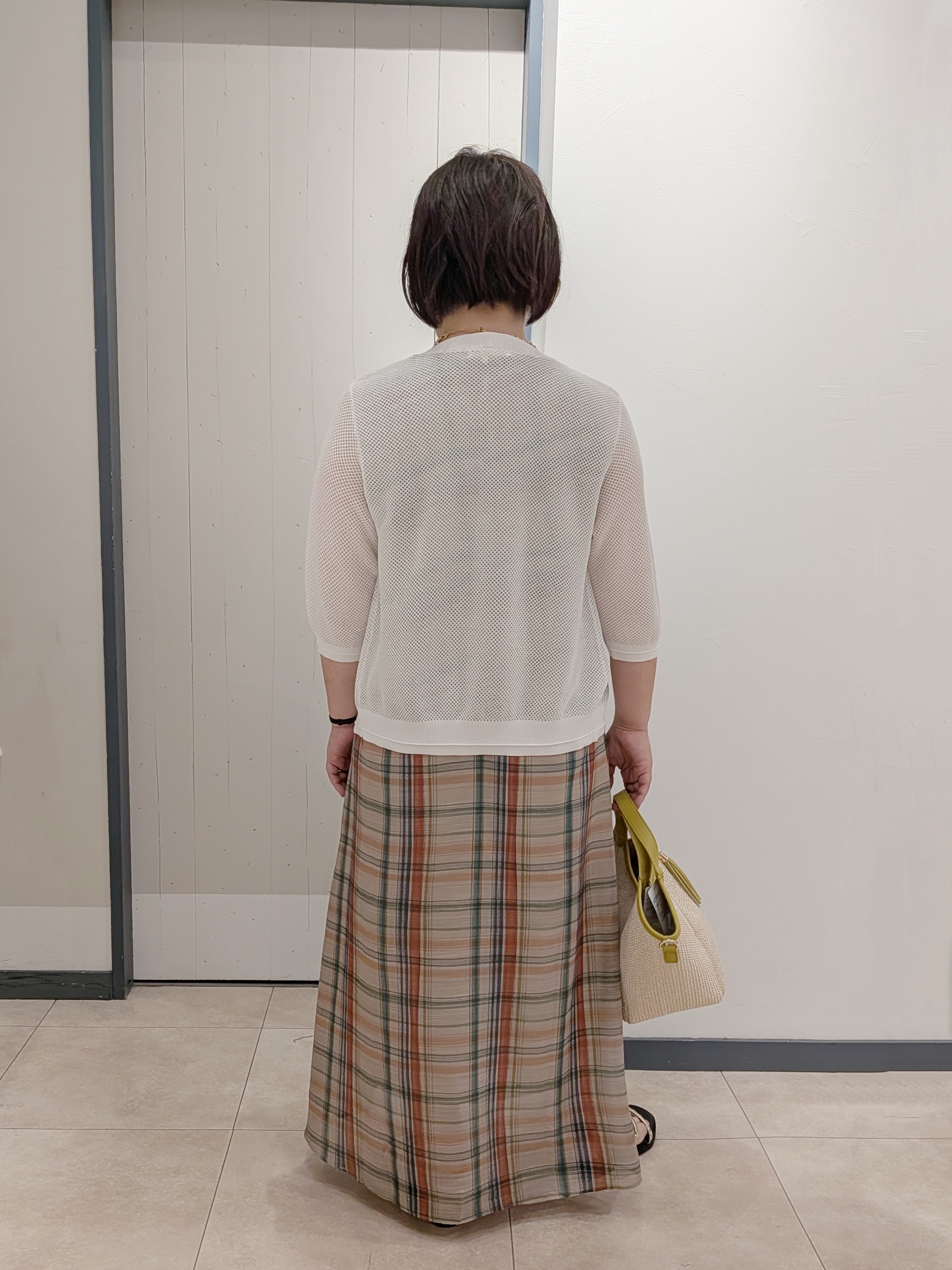 yukikaさんの「grove｜【洗える】透けない、大人のメッシュカーディガン」を使ったコーディネート