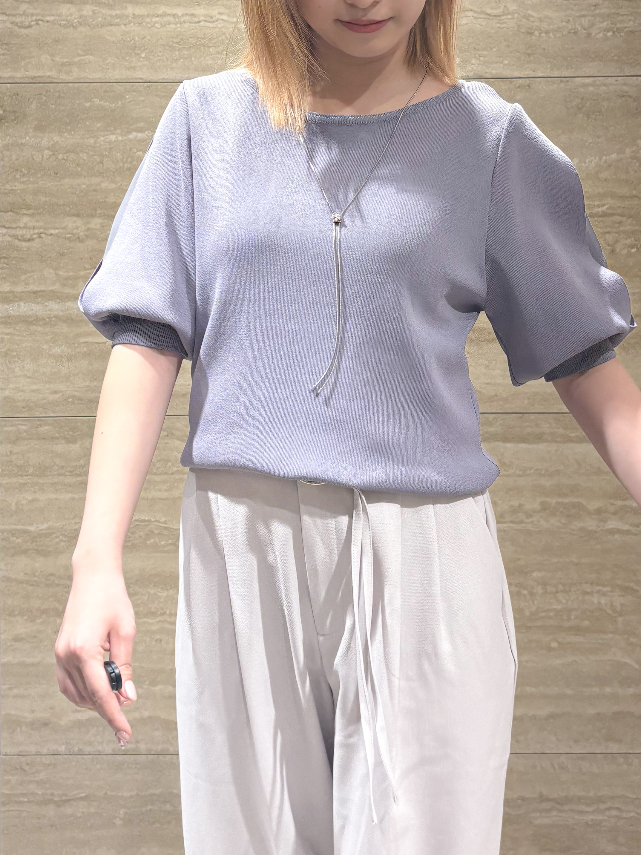 ふうかさんの「index｜【接触冷感／UVケア】クールタッチラップスリーブニット《洗濯機OK／XS～3L／9col》」を使ったコーディネート