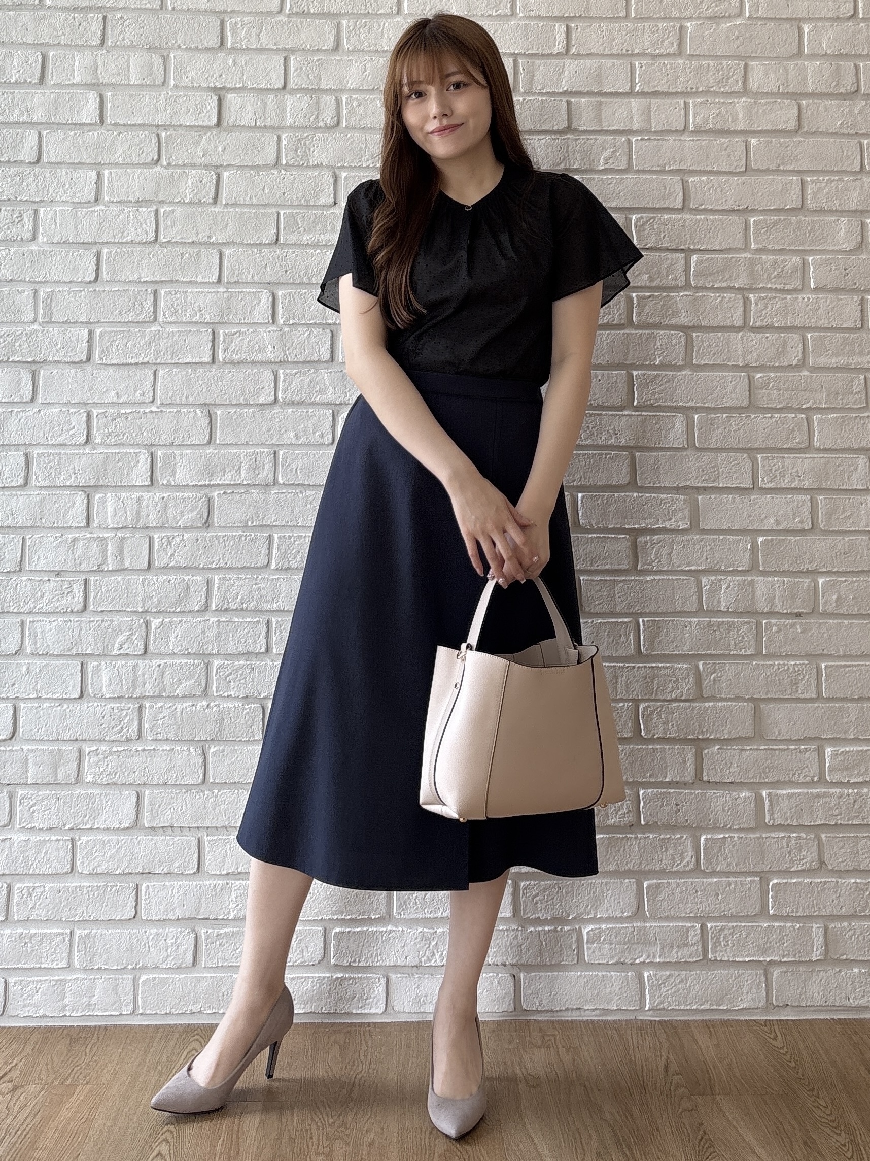 sayaさんの「COUP DE CHANCE｜【手洗い可／日本製】ドットフロッキーブラウス」を使ったコーディネート