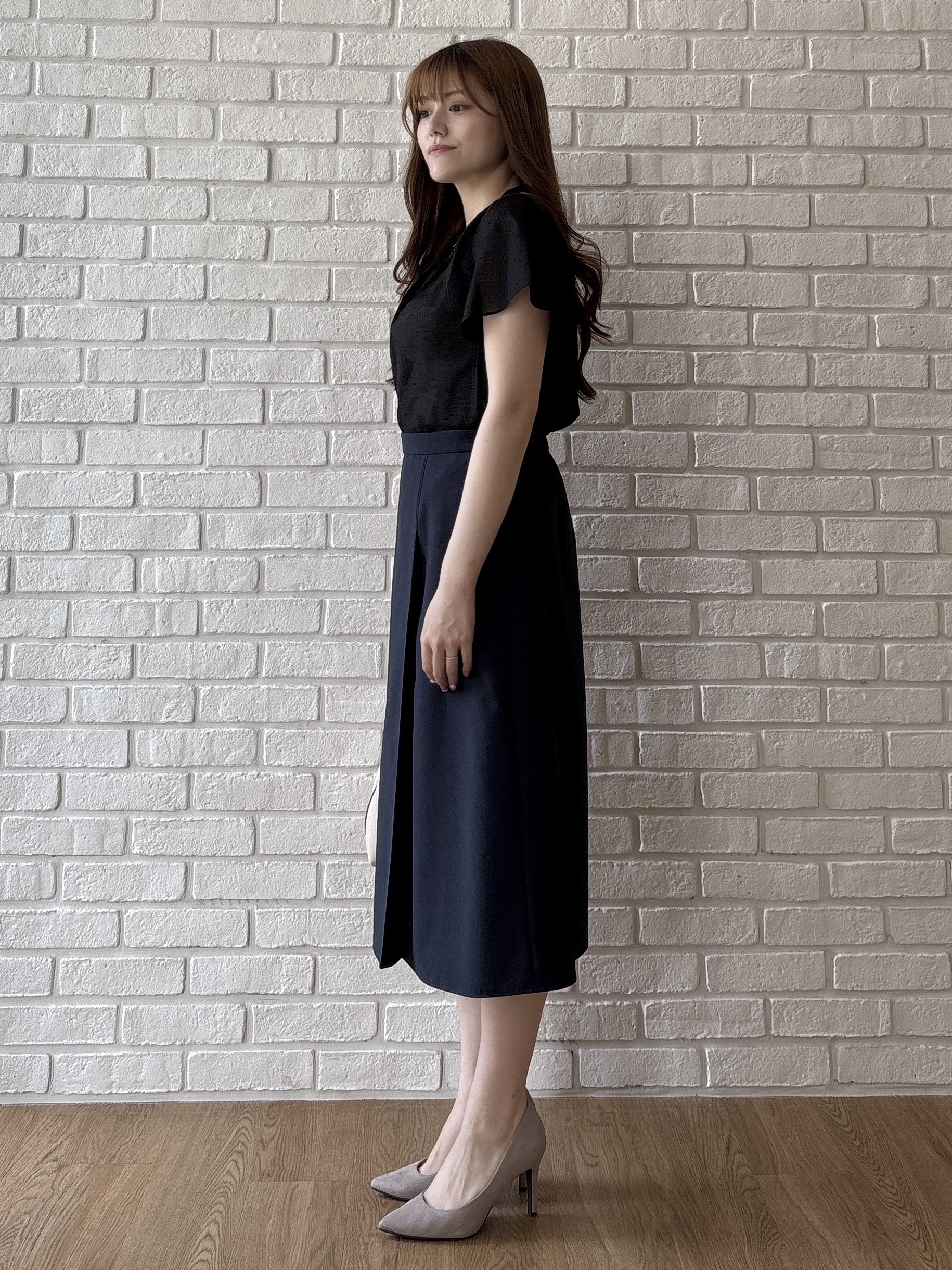 sayaさんの「COUP DE CHANCE｜【手洗い可／日本製】ドットフロッキーブラウス」を使ったコーディネート