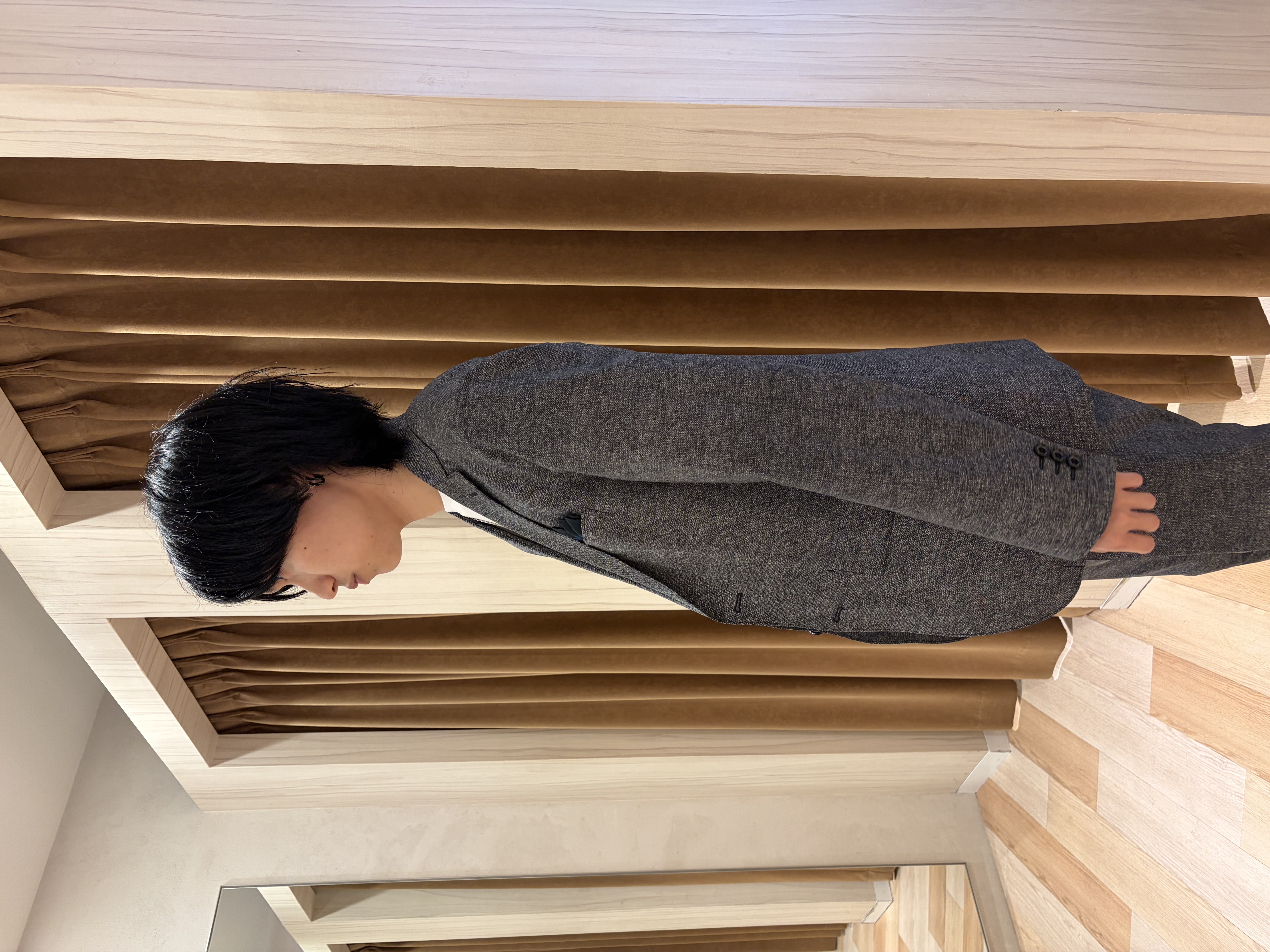 阿部智春さんの「TAKEO KIKUCHI｜【抗菌防臭】COOL DOTS（R）ドビープリント ジャケット」を使ったコーディネート