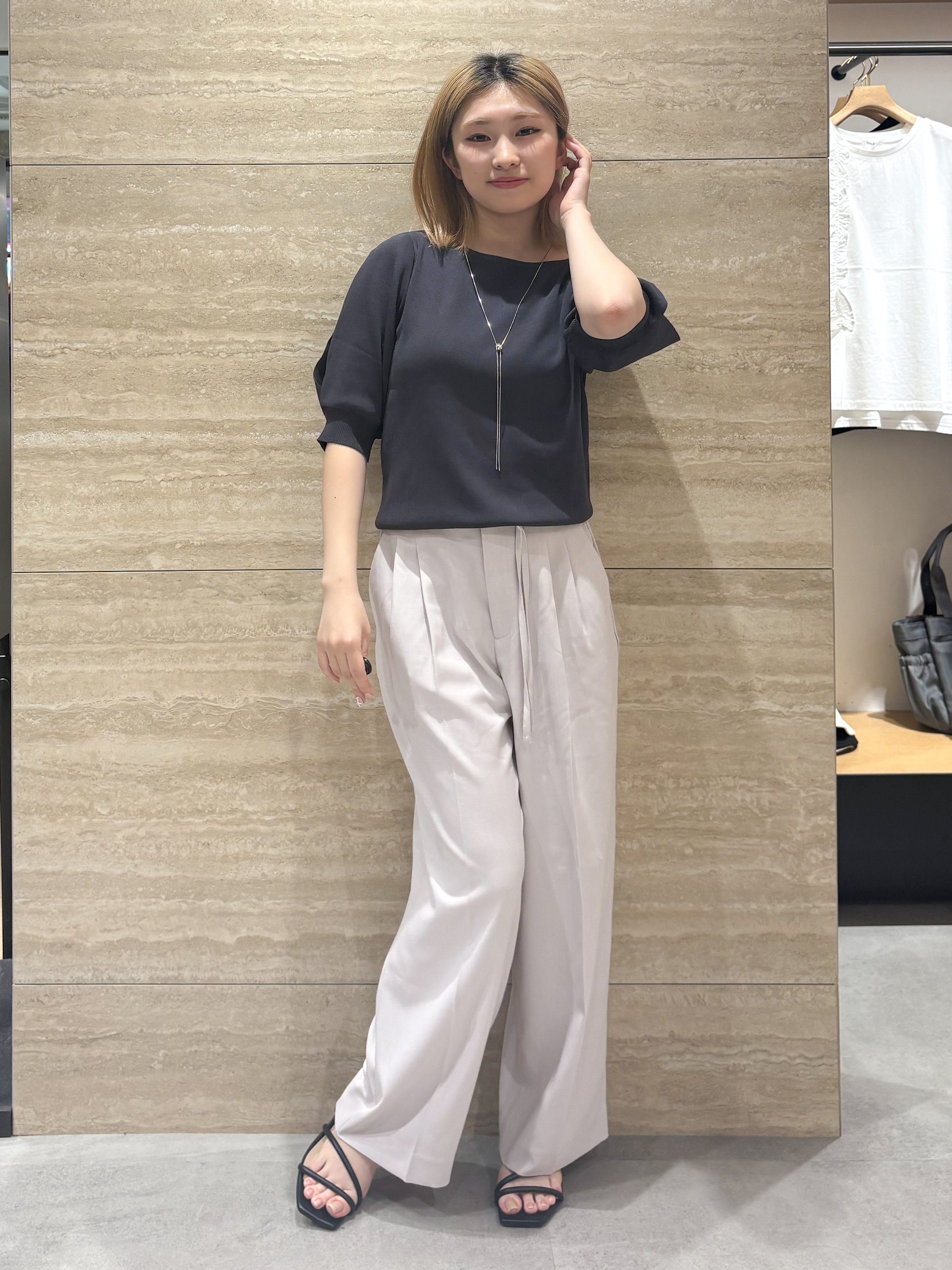 ふうかさんの「index｜【接触冷感／UVケア】クールタッチラップスリーブニット《洗濯機OK／XS～3L／9col》」を使ったコーディネート