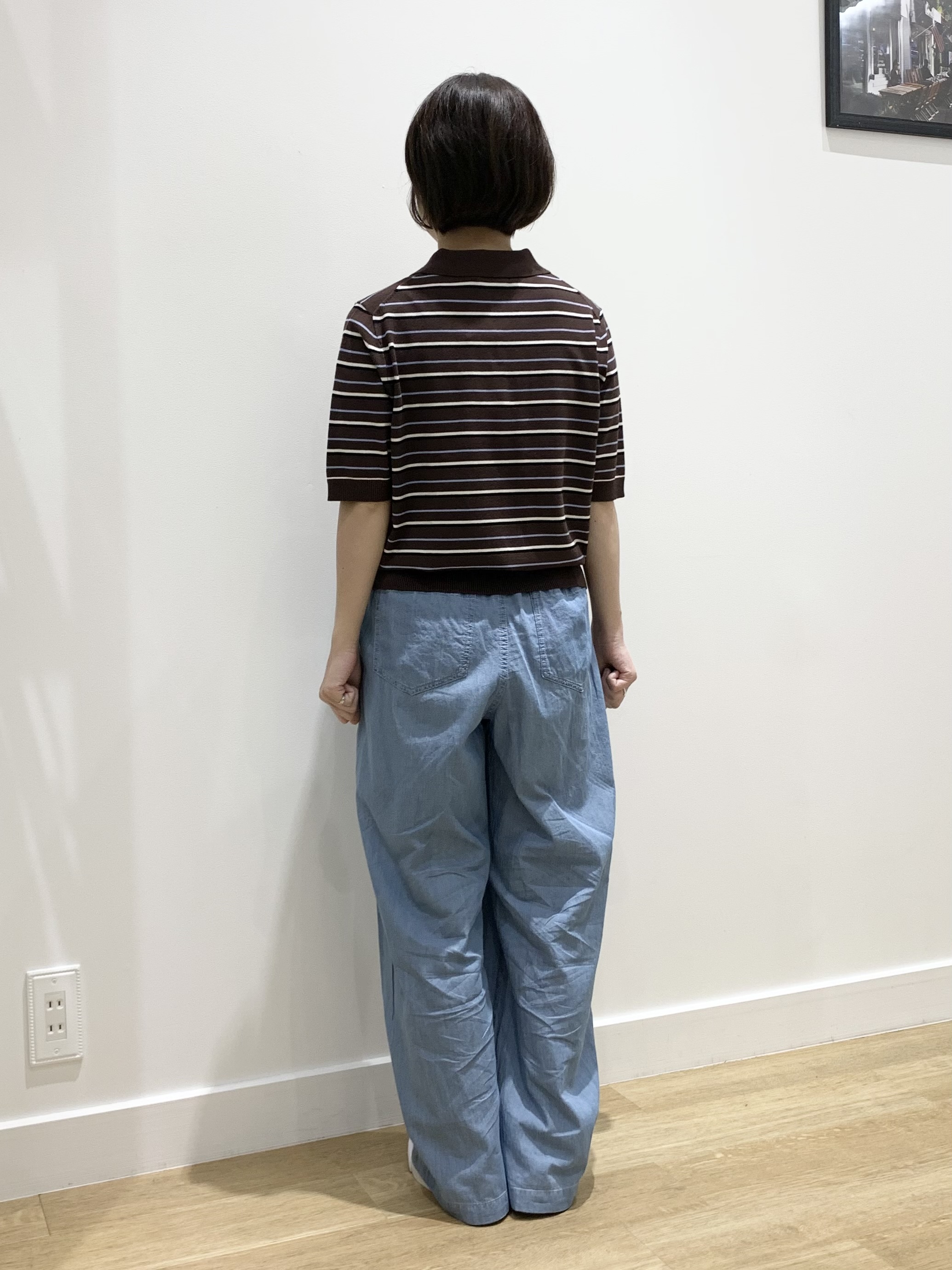 IMARIさんの「Dessin｜ポロ襟 ハーフスリーブニット」を使ったコーディネート