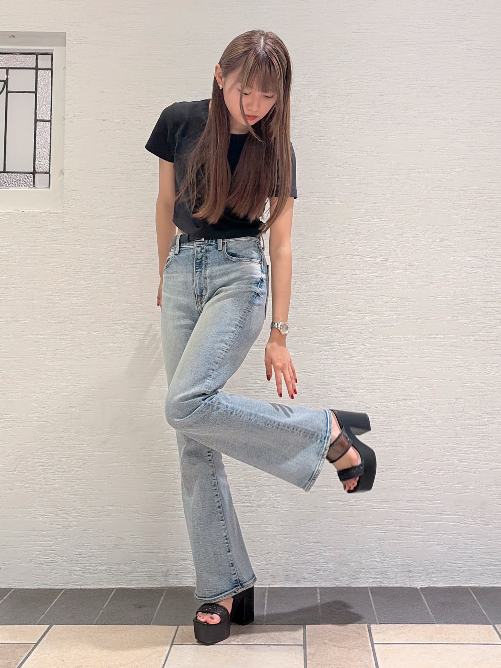 suzuhaさんの「ESPERANZA｜【ラク盛り】厚底ミュールサンダル」を使ったコーディネート
